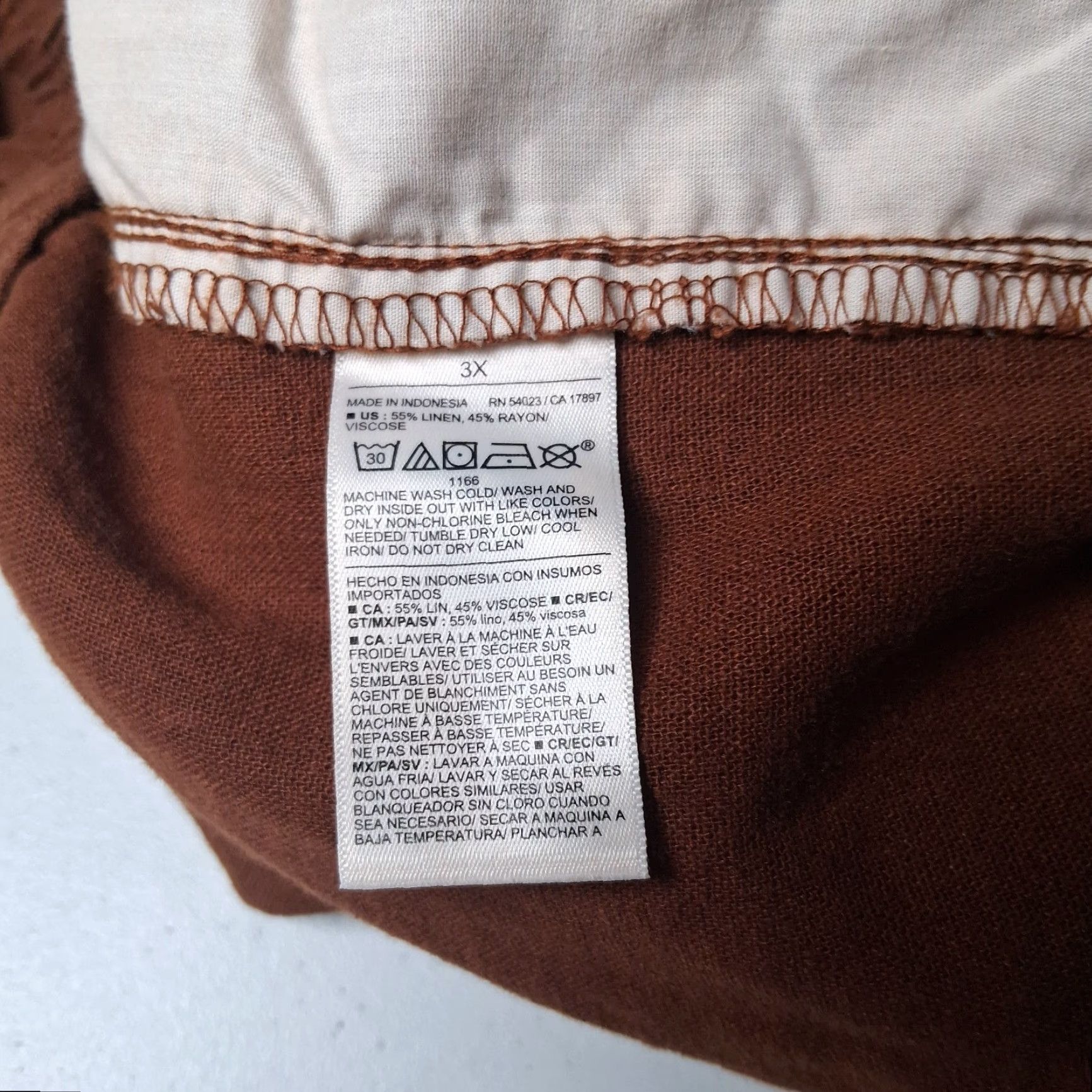 Old Navy Old Navy Navy Wide Leg Pants Plus Size 3X High Rise Brown Linen Blend Comfort Old Navy Comfort Pockets Size 40" / US 18 - 7 Thumbnail