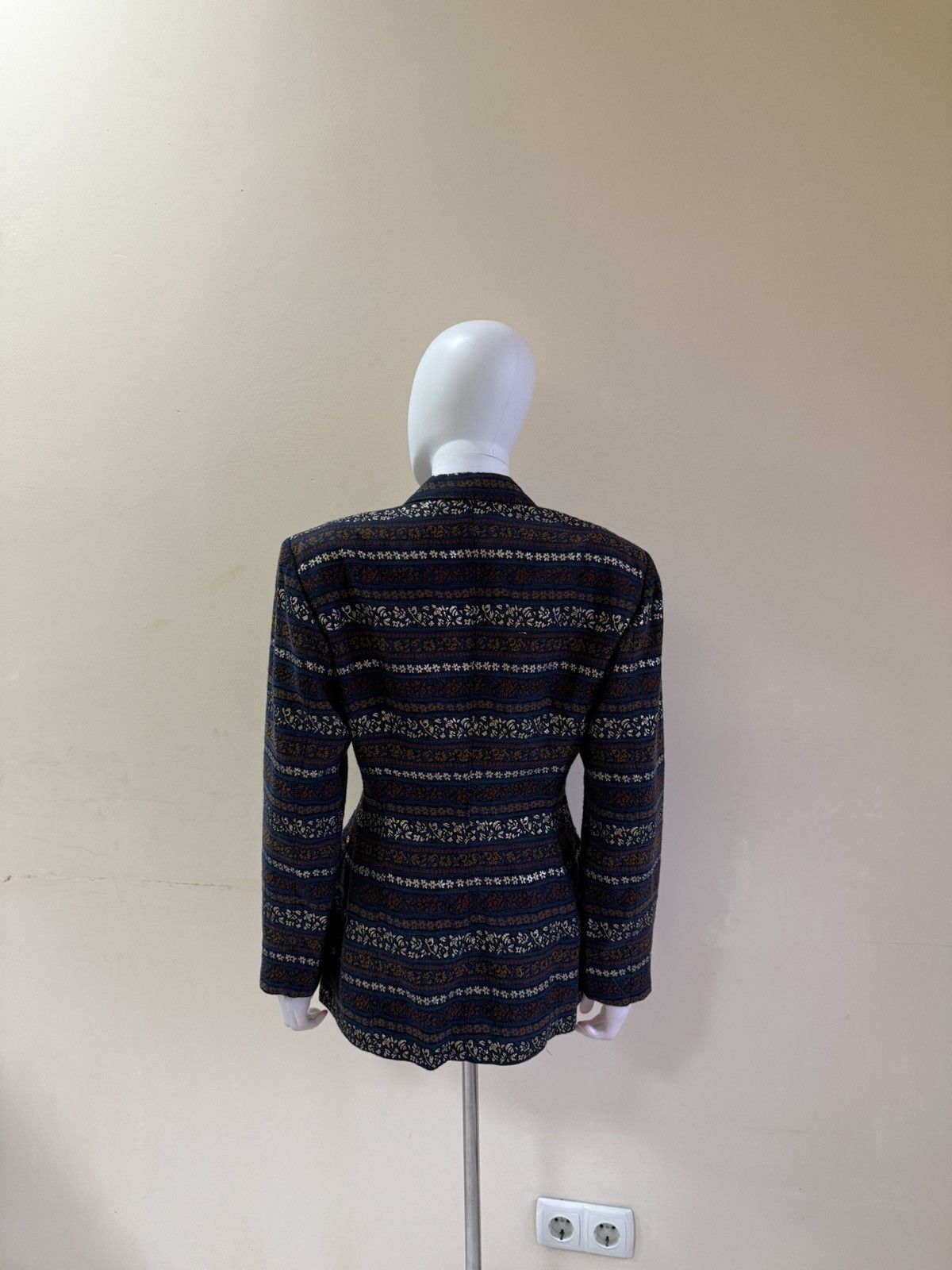 Jean Paul Gaultier Vintage 1990s Junior Gaultier Striped Floral Blazer Jacket Size L / US 10 / IT 46 - 12 Thumbnail