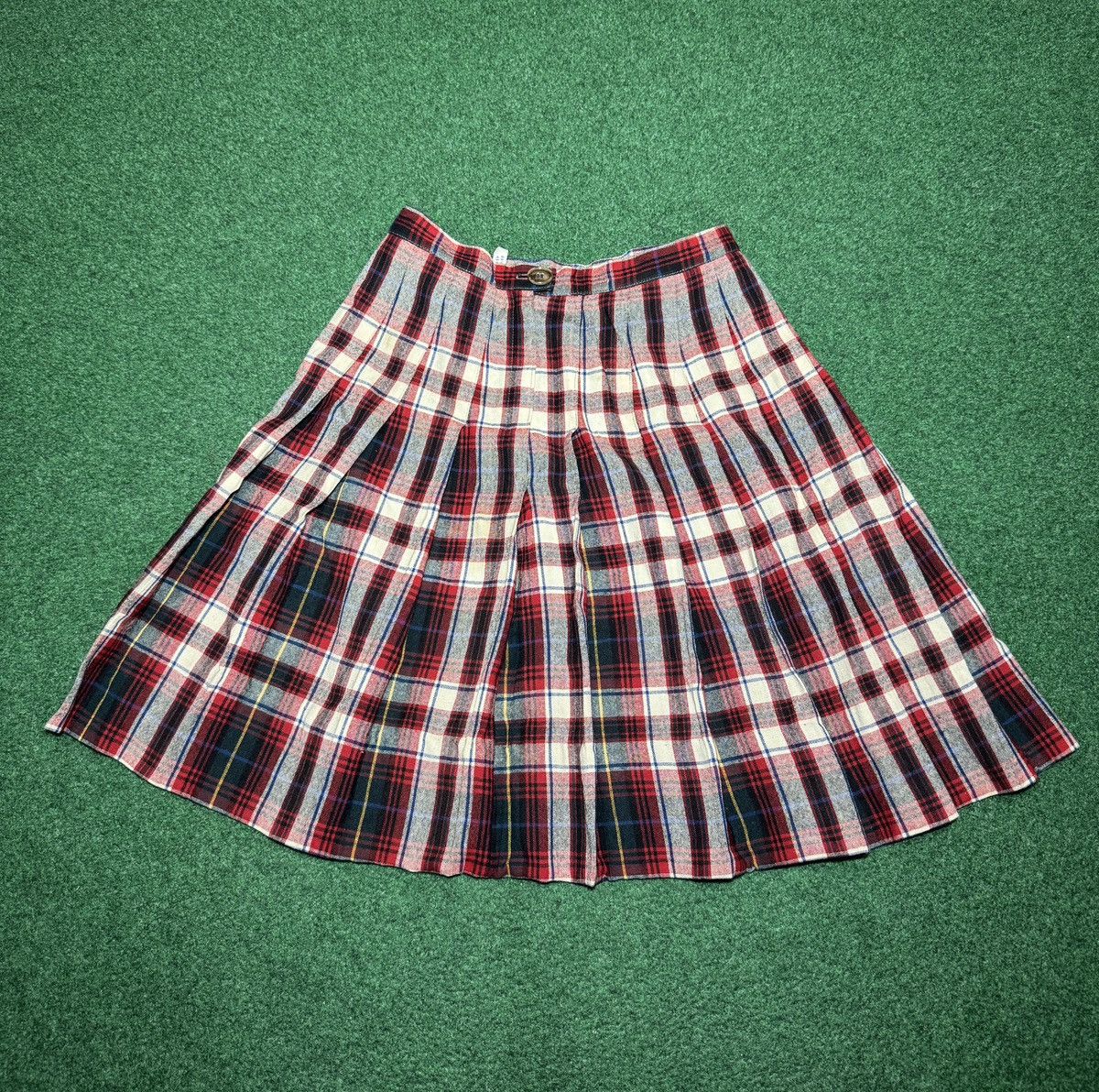 Vintage Vintage Plaid Wool Blend 50s 60s Plaid Small Pleated Skirt Size 26" / US 2 / IT 38 - 1 Thumbnail