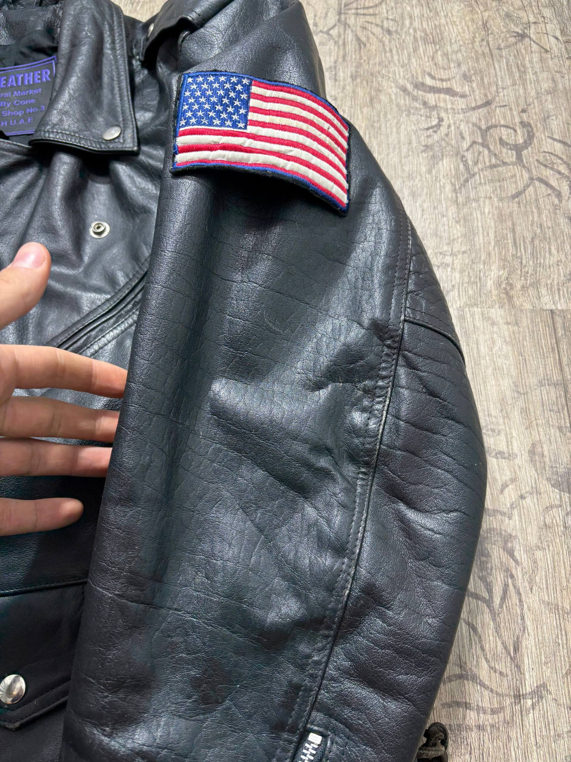 Genuine Leather Vintage USA Braid Rare Assymetrical Leather Jacket Size US XL / EU 56 / 4 - 22 Thumbnail
