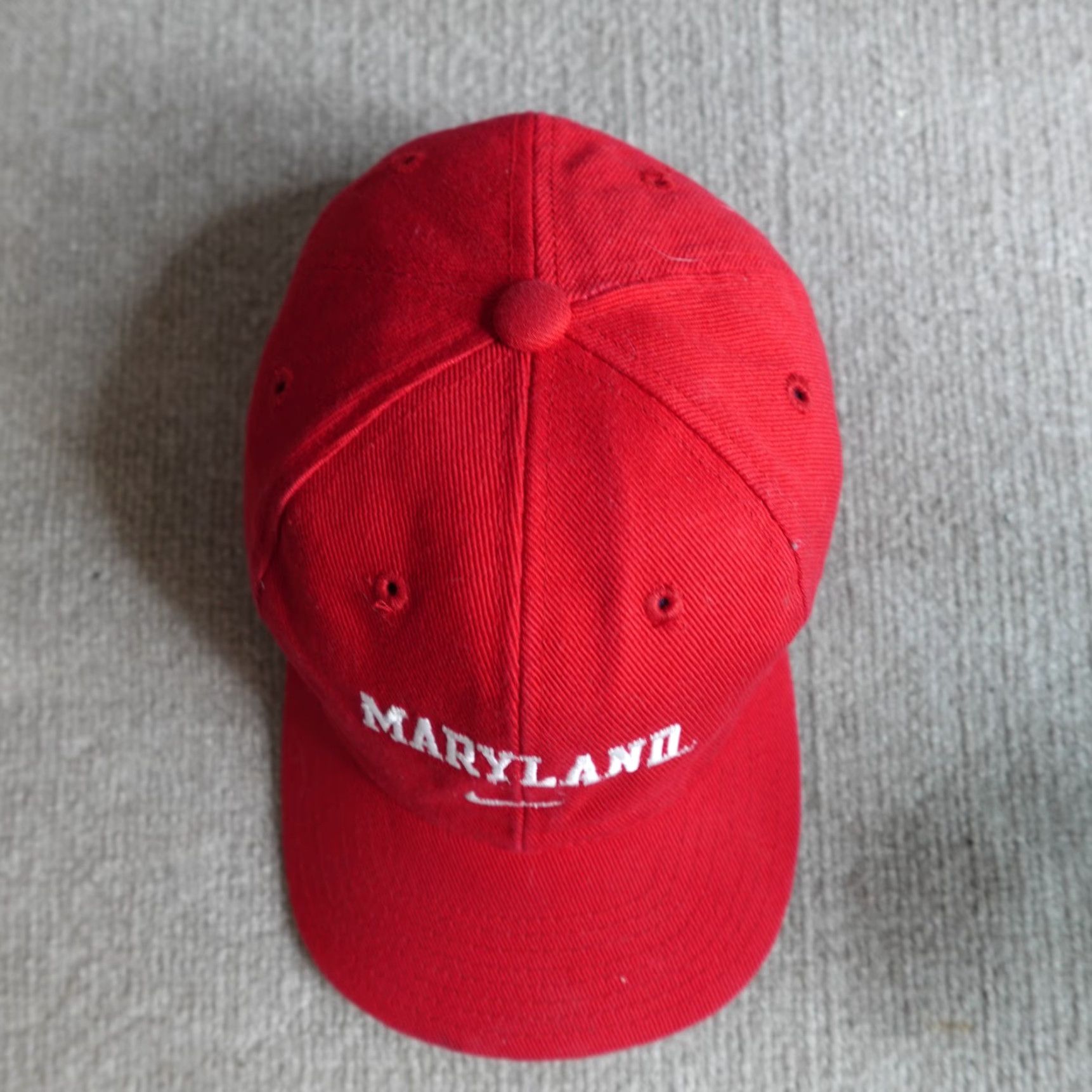 Nike VINTAGE Nike Hat Red Maryland Terps Team Strapback Dadhat Size ONE SIZE - 2 Thumbnail