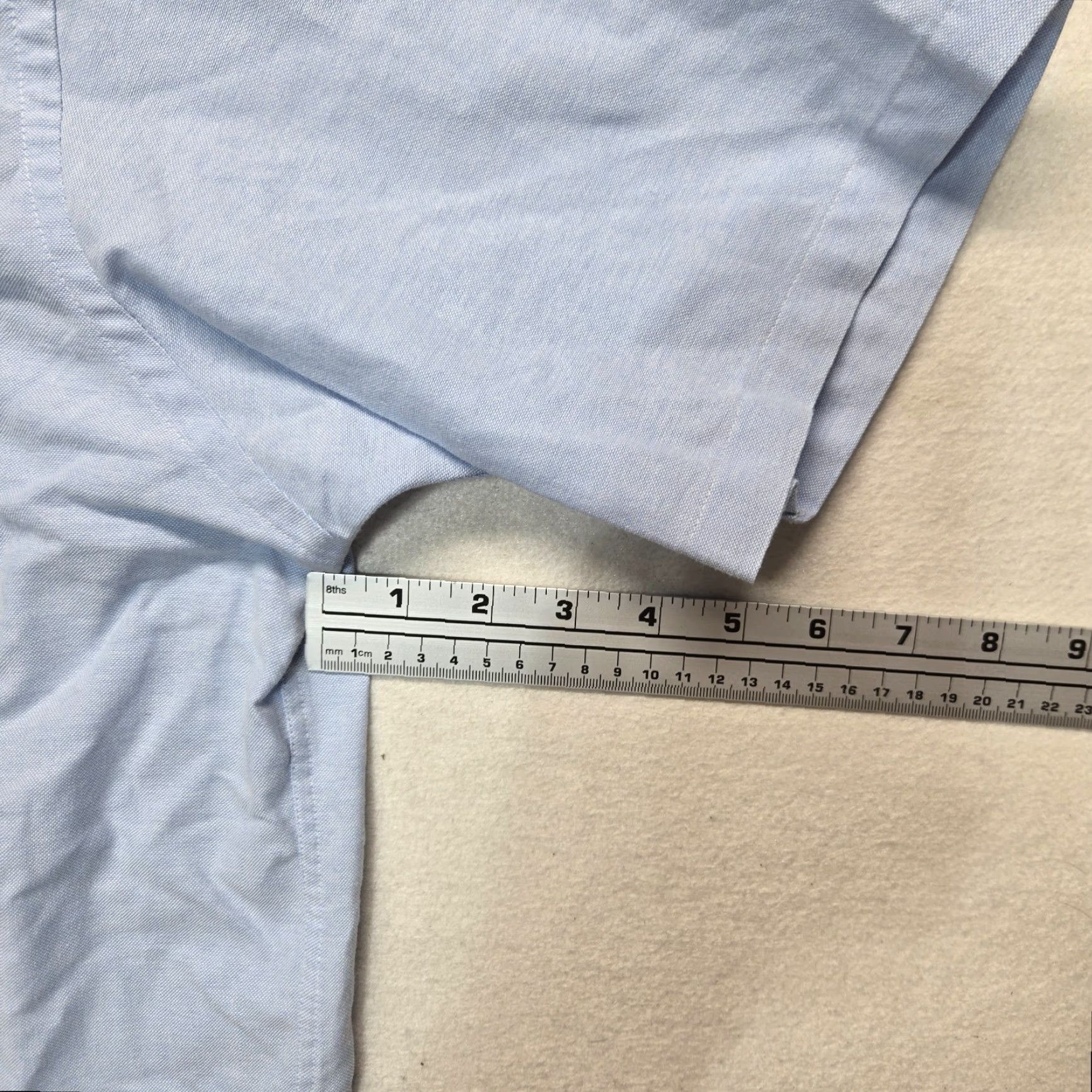 Arrow Arrow Shirt Blue Adult Mens Size 17 Short Sleeve Button-Down Pocket Solid Dress Shirt 90s Business Casual Size US XL / EU 56 / 4 - 5 Thumbnail