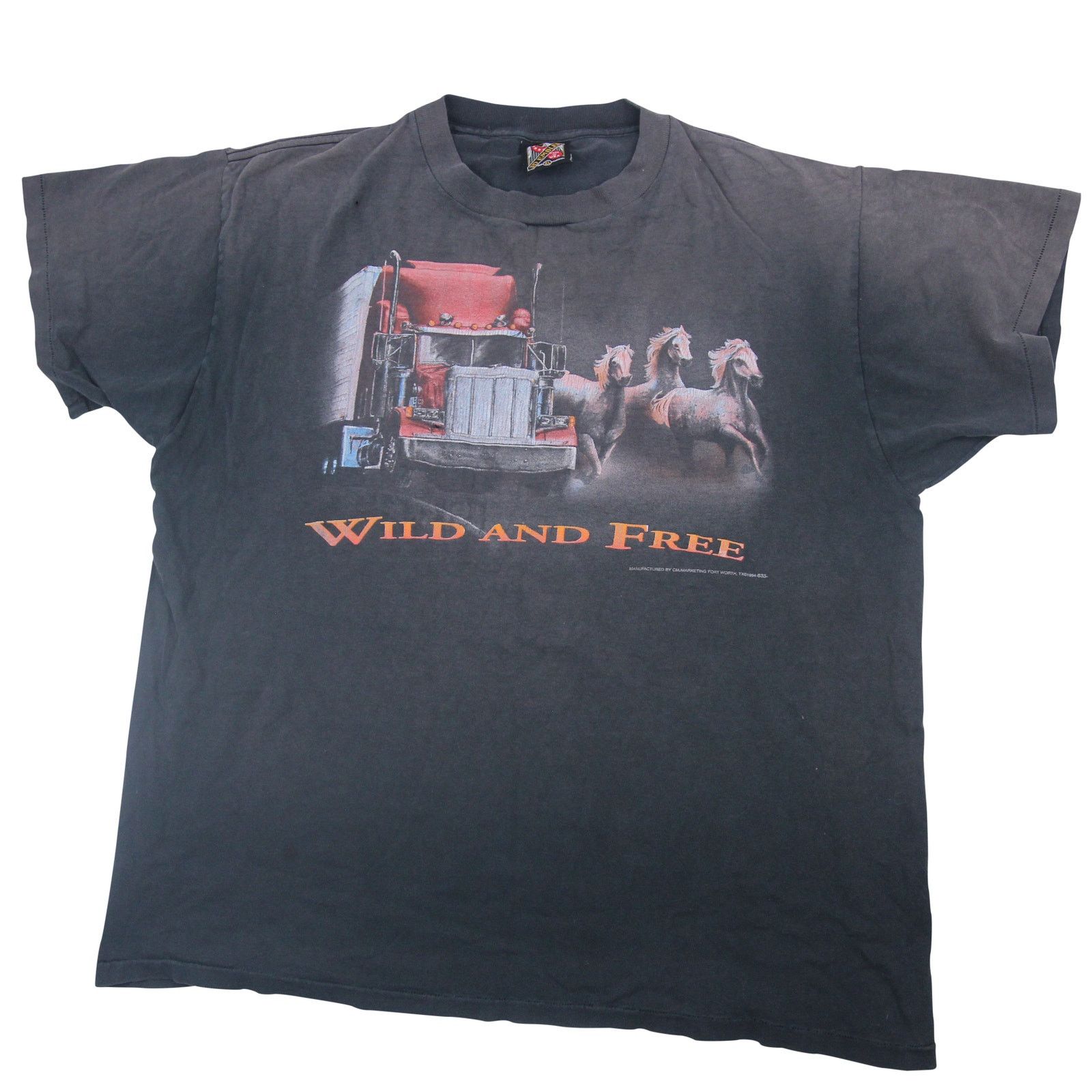 Vintage Vintage 3D Emblem "Wild and Free" Graphic T Shirt Size US XL / EU 56 / 4 - 1 Thumbnail