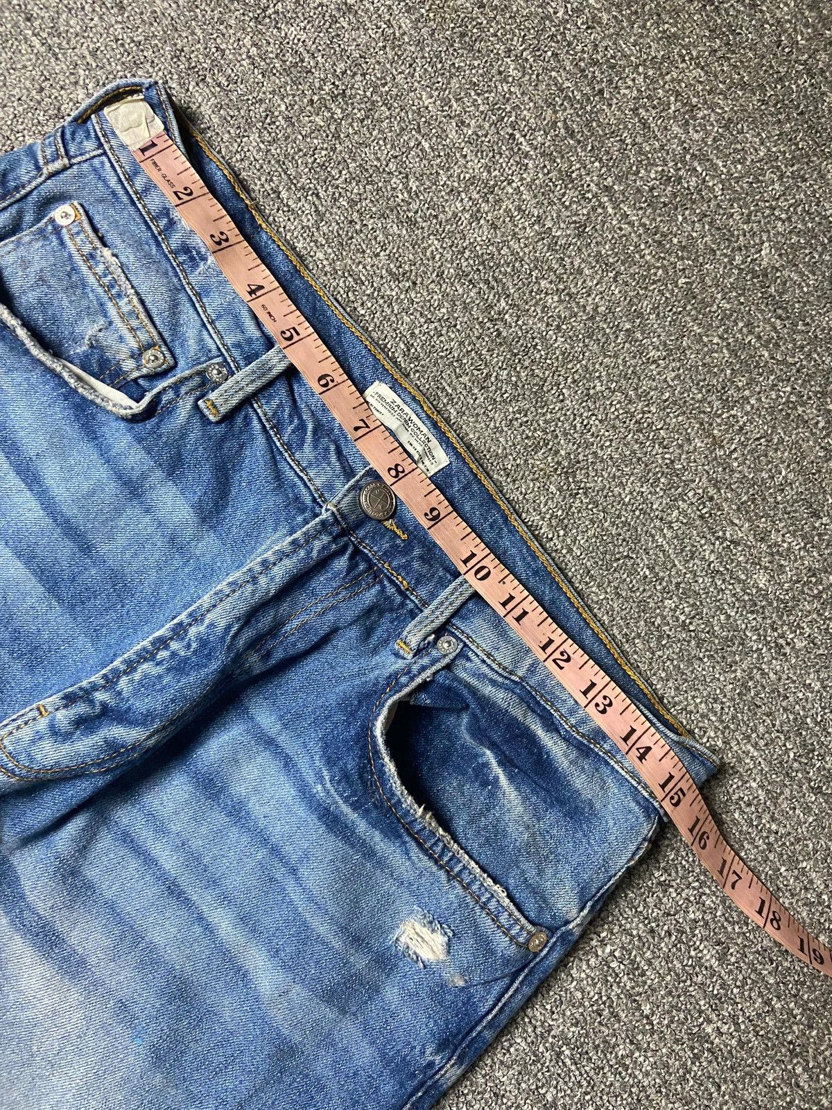Zara Zara Women Embroidered Distressed Jeans (145) Size 31" - 4 Thumbnail