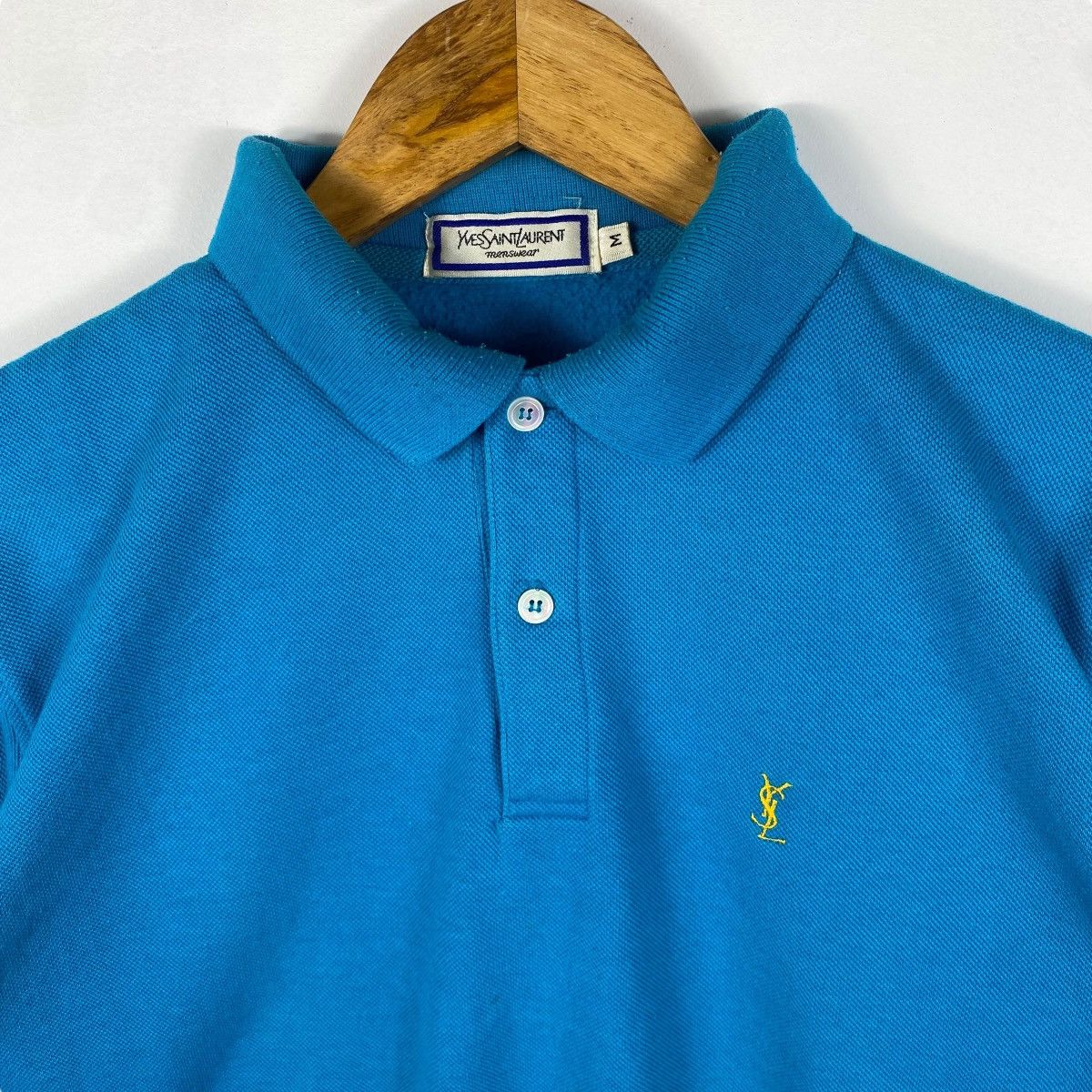 Yves Saint Laurent Vintage YVES SAINT LAURENT Menswear Pullover Polo Shirt Size US M / EU 48-50 / 2 - 2 Thumbnail