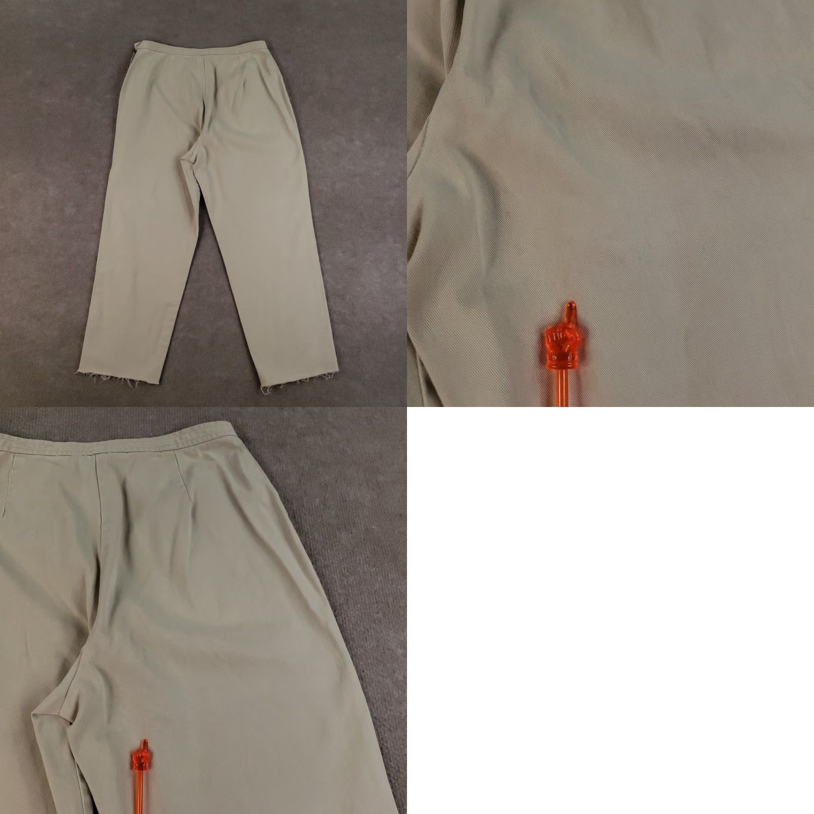 Ralph Lauren VINTAGE Ralph Lauren Pants Womens 12 Khaki Beige High Rise Straight Cropped Frayed Size 34" / US 12 / IT 48 - 9 Thumbnail