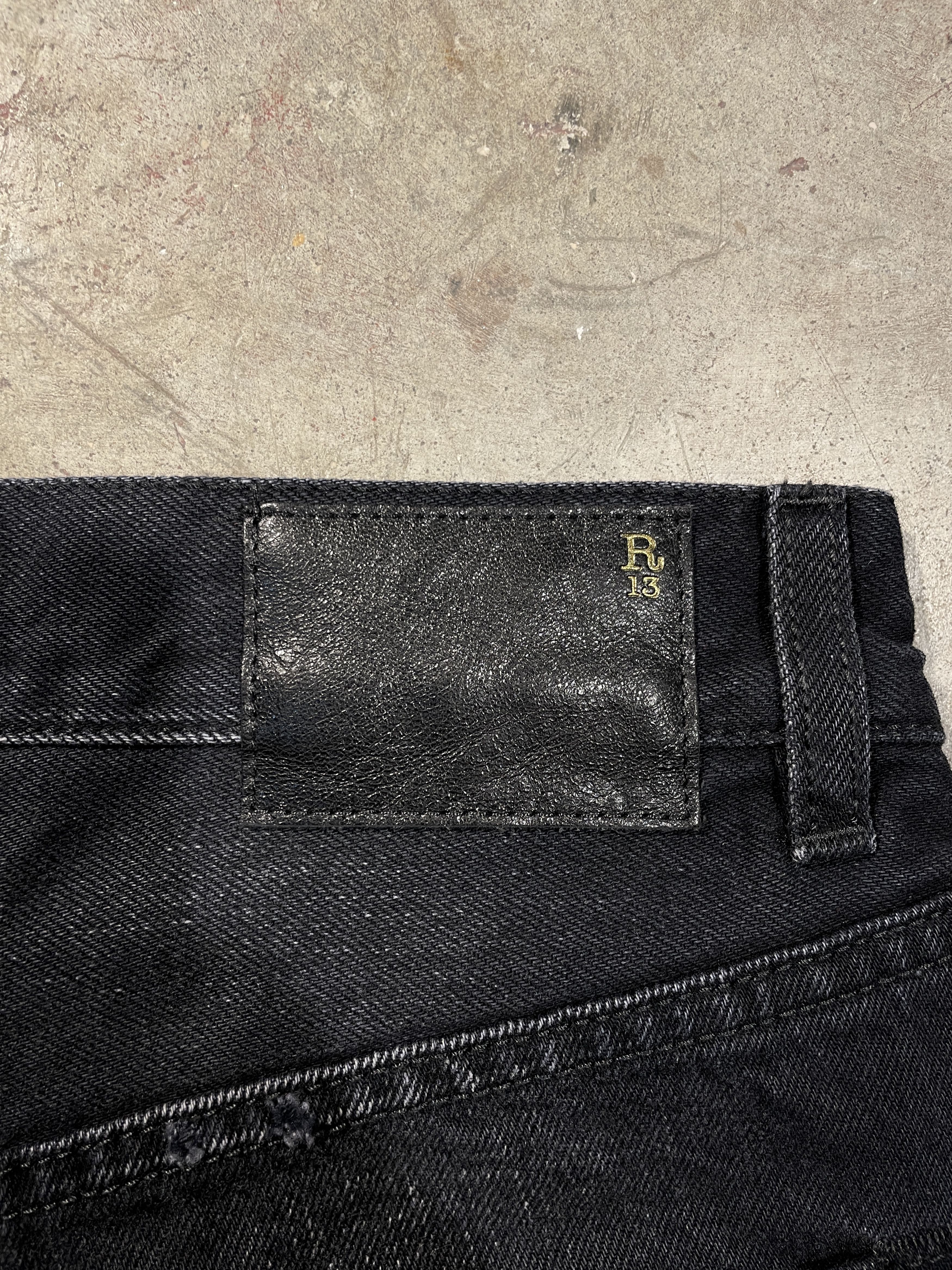 R13 R13 Boyfriend - JAKE BLACK Jeans Size 24" / US 00 / IT 34 - 9 Thumbnail