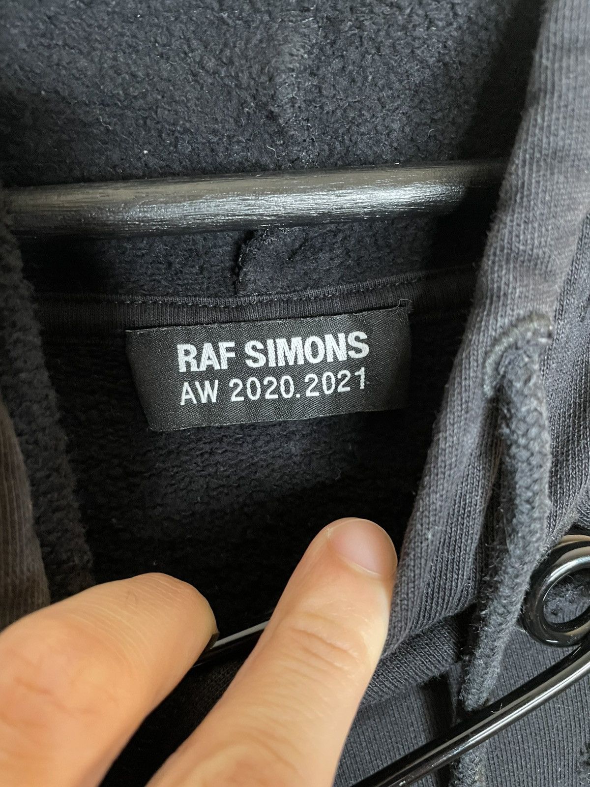 Raf Simons Solar Youth Oversized Large Pin Destroyed Hoodie