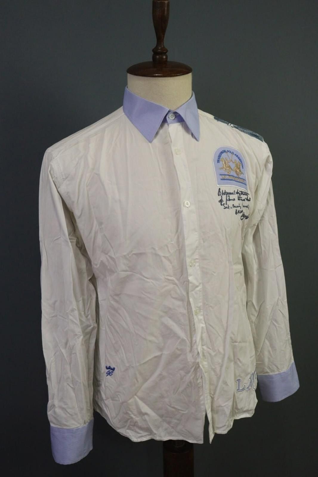 La Martina La Martina Buenos Aires White Cotton Collar Shirt Size L Size US L / EU 52-54 / 3 - 11 Thumbnail