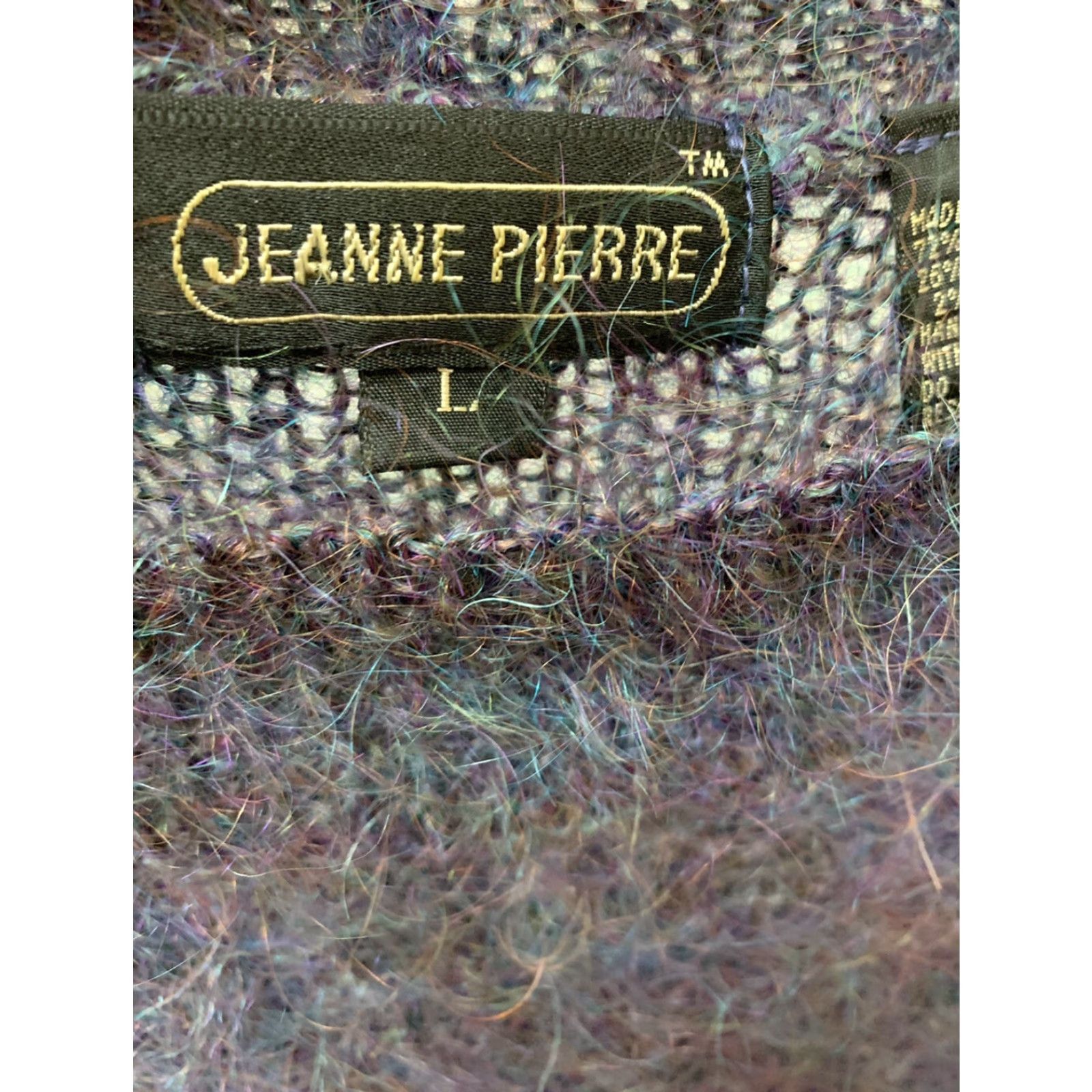 Vintage VINTAGE Jeanne Pierre Fuzzy Knit Purple Mohair Sweater Women's L Front Pockets Size L / US 10 / IT 46 - 2 Thumbnail