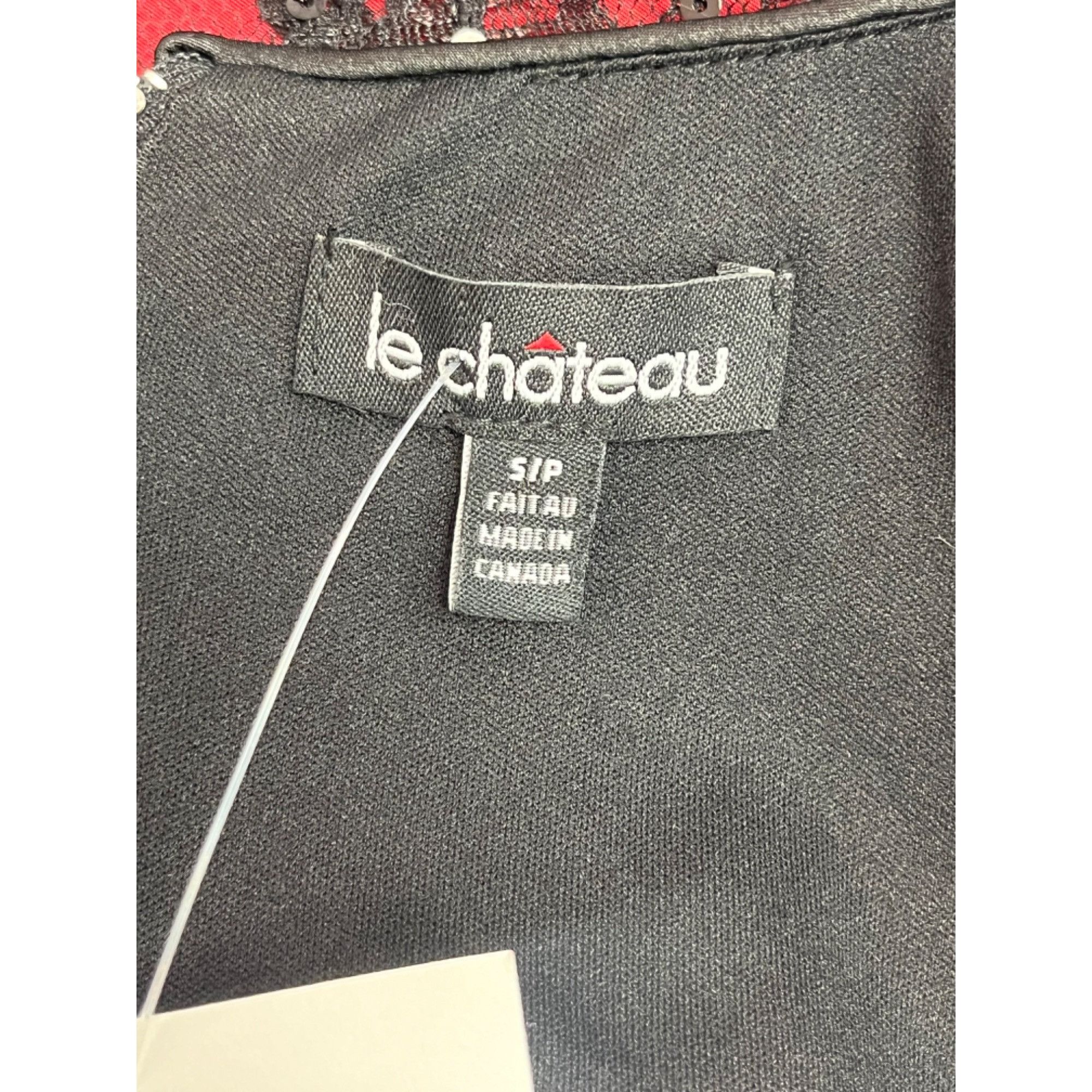 Le Chateau A | Red Black Lace Sequin Dress Size S / US 4 / IT 40 - 3 Thumbnail