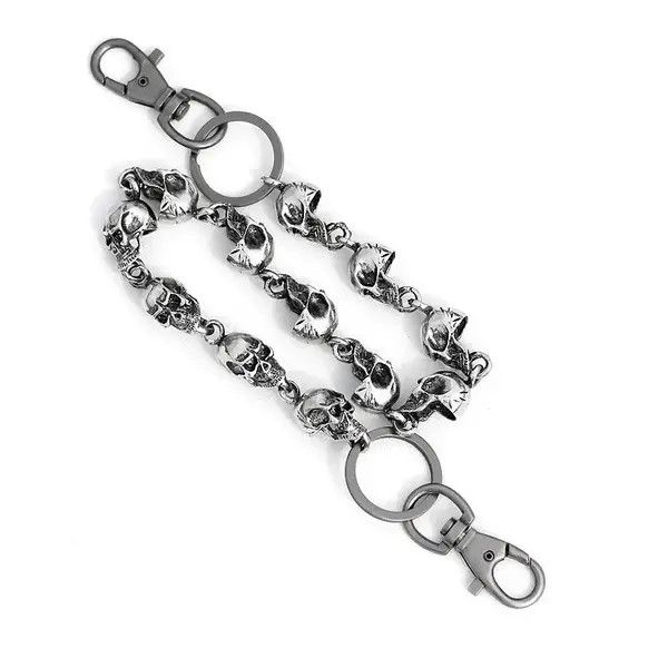 Jewelry Skull Head Metal Waist Key Chain Size ONE SIZE - 6 Thumbnail