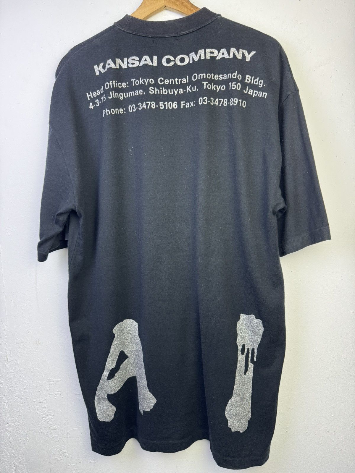 Kansai Yamamoto Vintage Kansai Yamamoto black t-shirt Big Logo Size US XL / EU 56 / 4 - 9 Thumbnail