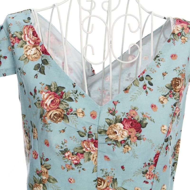 Other Floral Print Vintage Style Pencil Dress Size L / US 10 / IT 46 - 3 Thumbnail