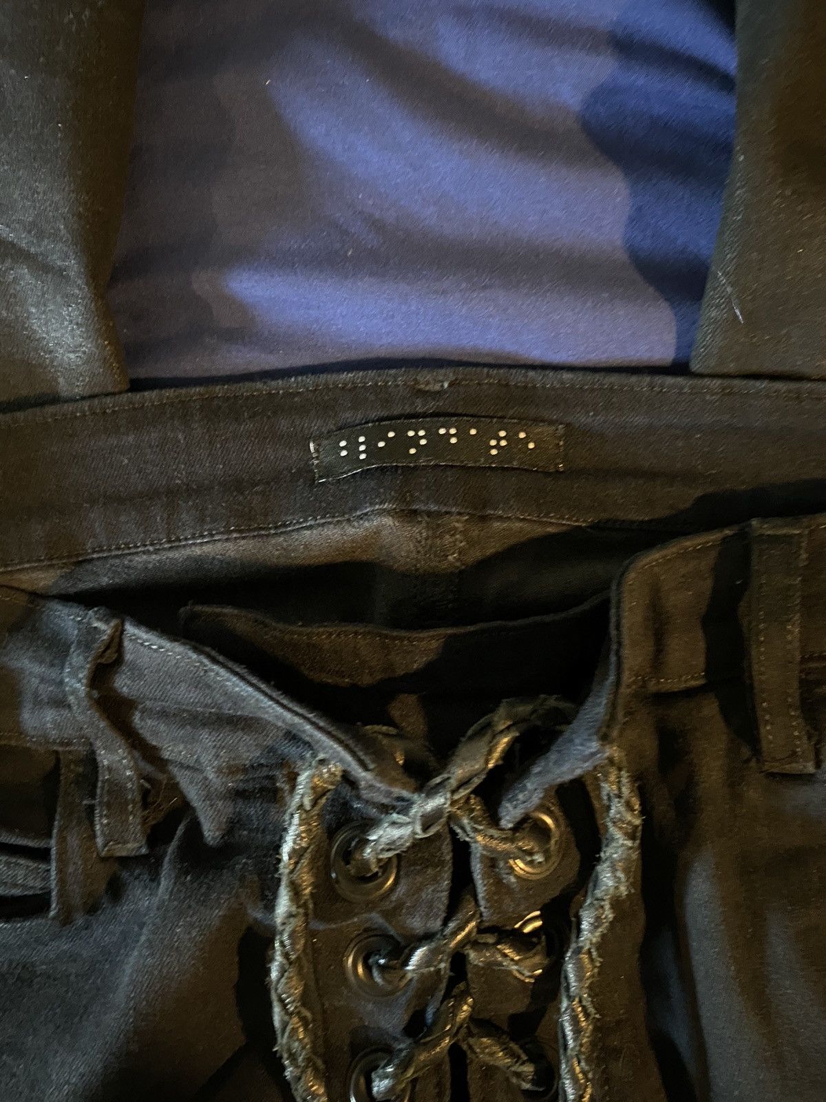 Japanese Brand waxed bootcut lace up denim by blindate Size US 32 / EU 48 - 3 Thumbnail
