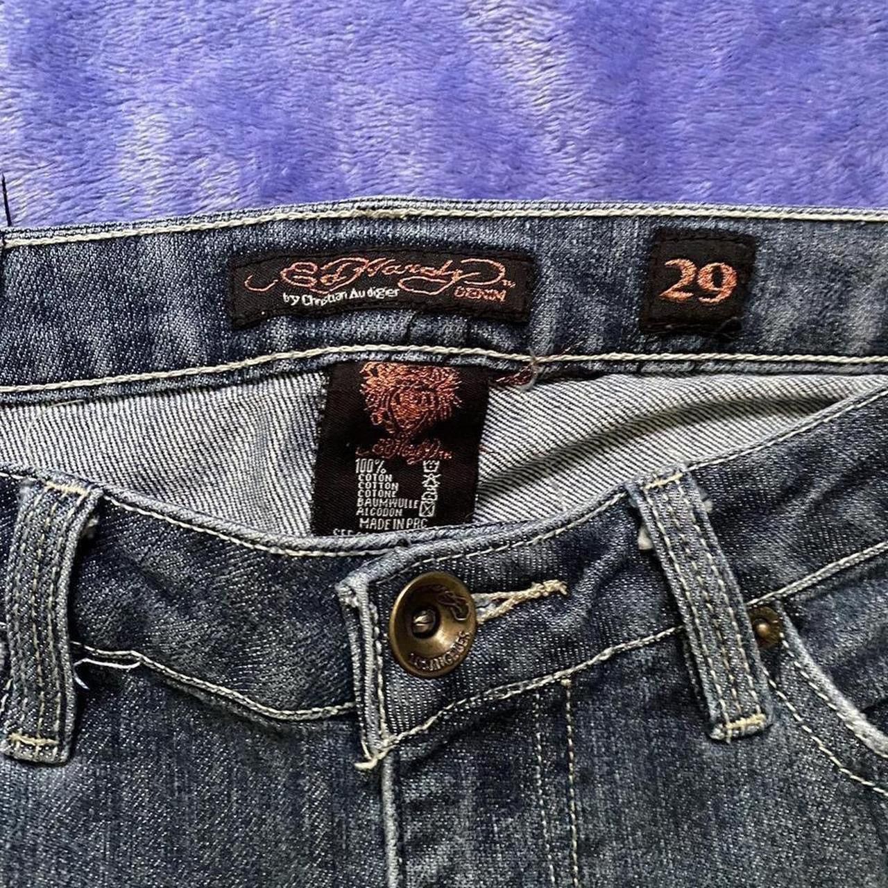 Ed Hardy × Vintage Ed Hardy Koi Fish Embroidered Jeans Size 31" - 4 Thumbnail