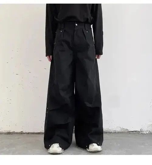 Japanese Brand × Jean Darkwear Pleats Loose Wide Leg Pant Size US 32 / EU 48 - 4 Thumbnail
