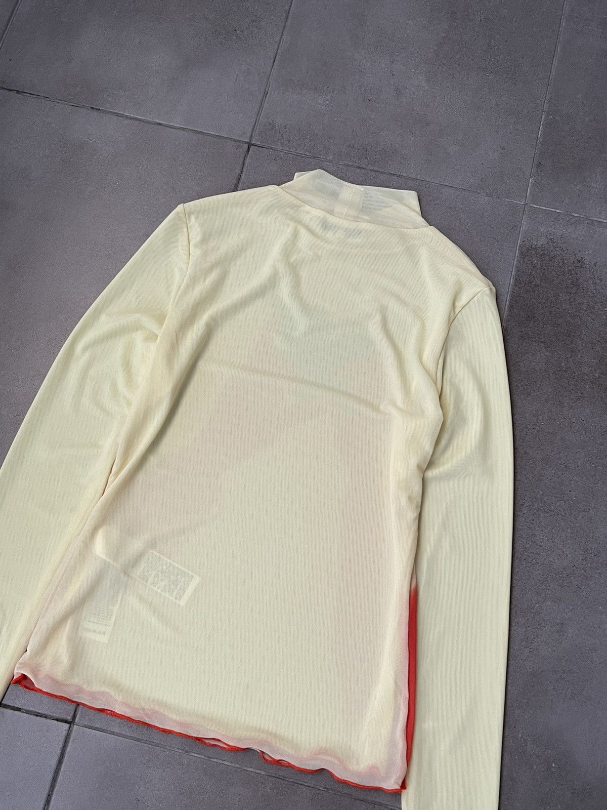 Sunnei !DS! SS23 Sunnei Heart And Hands Mesh Yellow Turtleneck Size US S / EU 44-46 / 1 - 12 Thumbnail