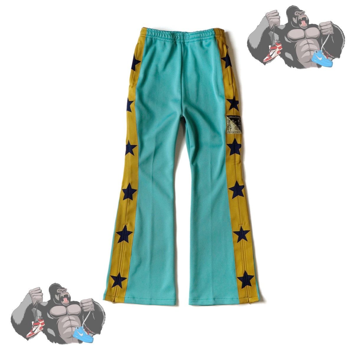 Kapital Kapital Jersey Stunt Man & Woman Track Pants Turquoise Size US 36 / EU 52 - 1 Thumbnail