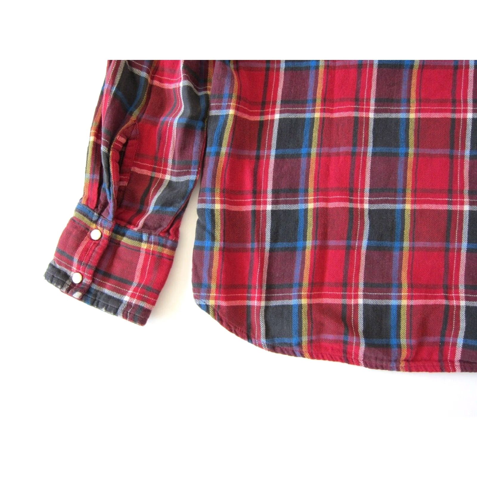 Wrangler Vtg Wrangler Red Blue Plaid Button Down Long Sleeve Western Flannel Shirt Men L Size US L / EU 52-54 / 3 - 7 Thumbnail