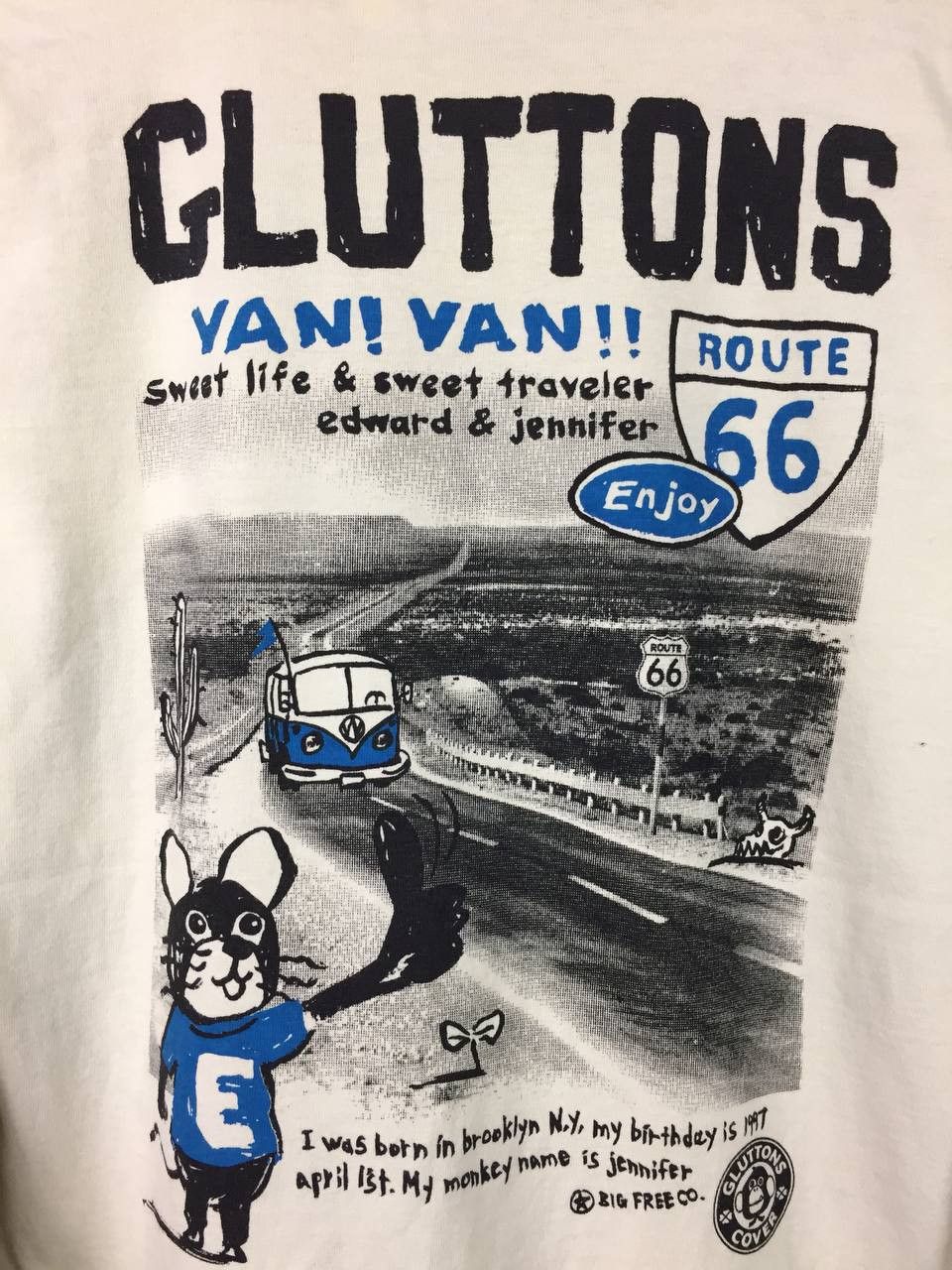 Japanese Brand Vtg Free Company GLUTTONS VW Van Route 66 Long Sleeve Tee Size US S / EU 44-46 / 1 - 11 Thumbnail