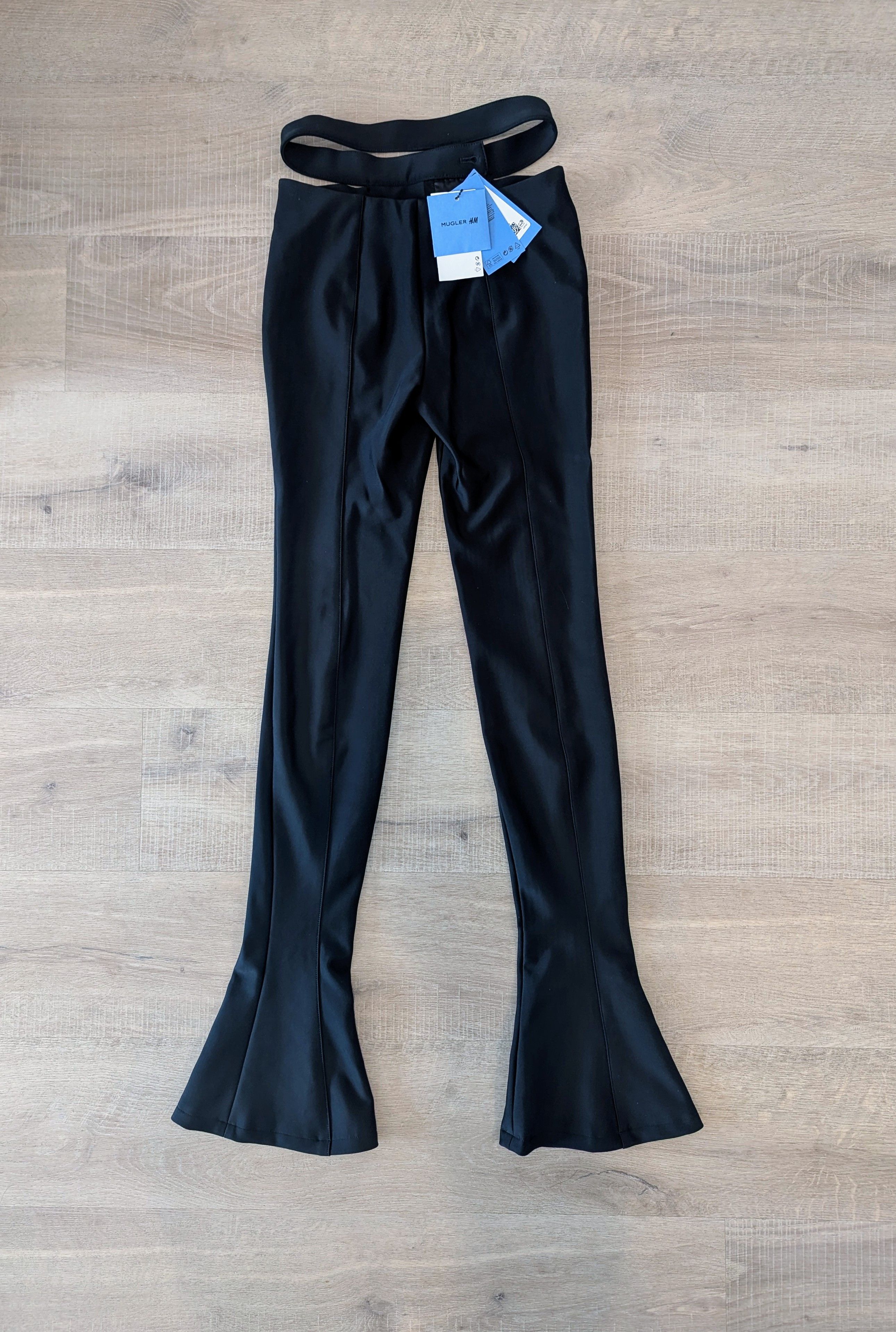 H&M × Mugler Mugler X H&M Flared Cut Out Jersey Pants Size 26" / US 2 / IT 38 - 2 Thumbnail