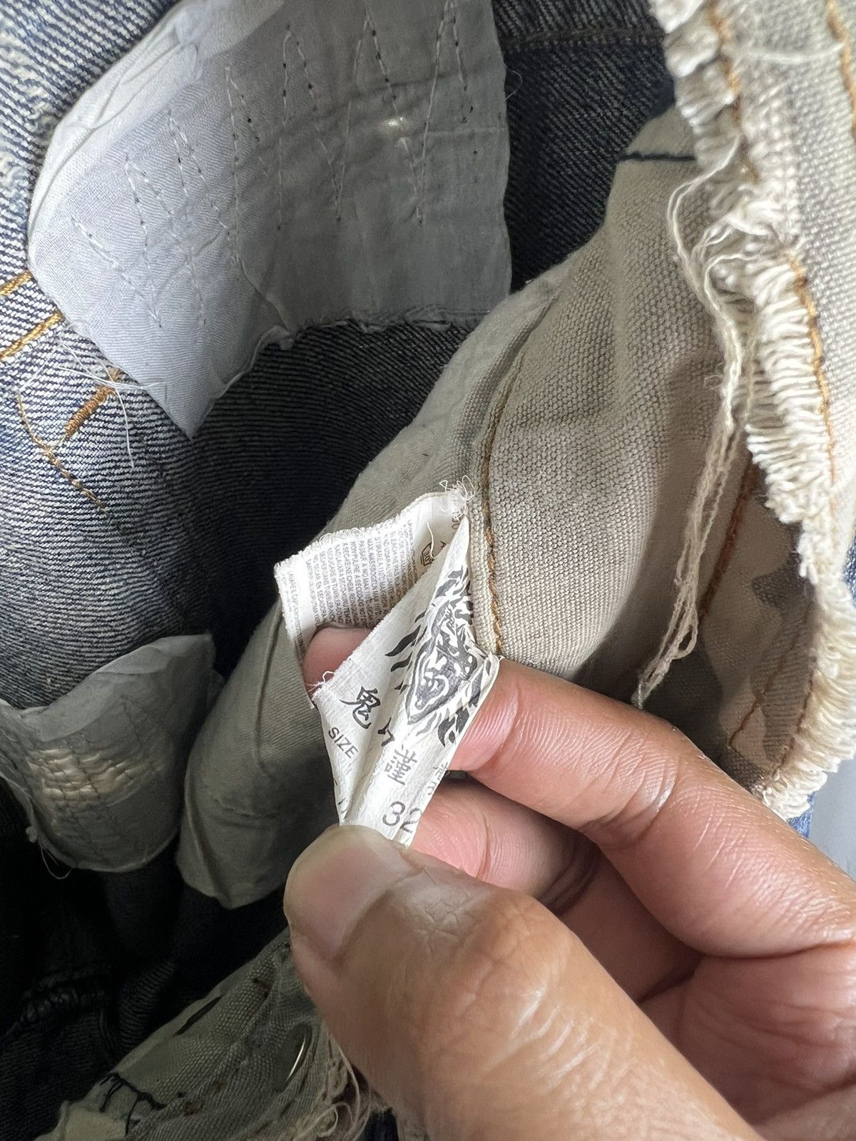If Six Was Nine × Japanese Brand × Kamakura Vintage HellFace Kamakuri Patchwork Denim Distressed Size US 32 / EU 48 - 6 Thumbnail