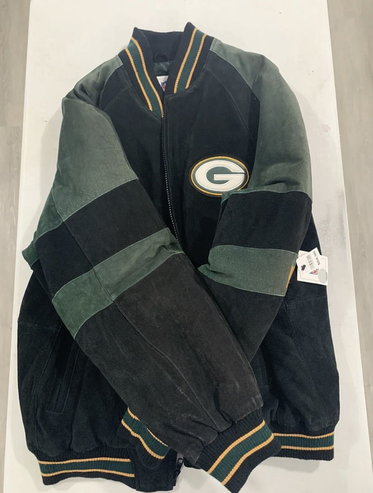 image of G Iii Vintage G-Iii Nfl Green Bay Packers Leather Jacket XL W Tags in Black, Men's