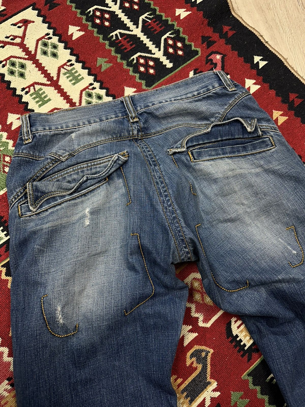 Hysteric Glamour × Vintage Vintage Reworked Distressed Y2K Jeans Size US 33 - 6 Thumbnail