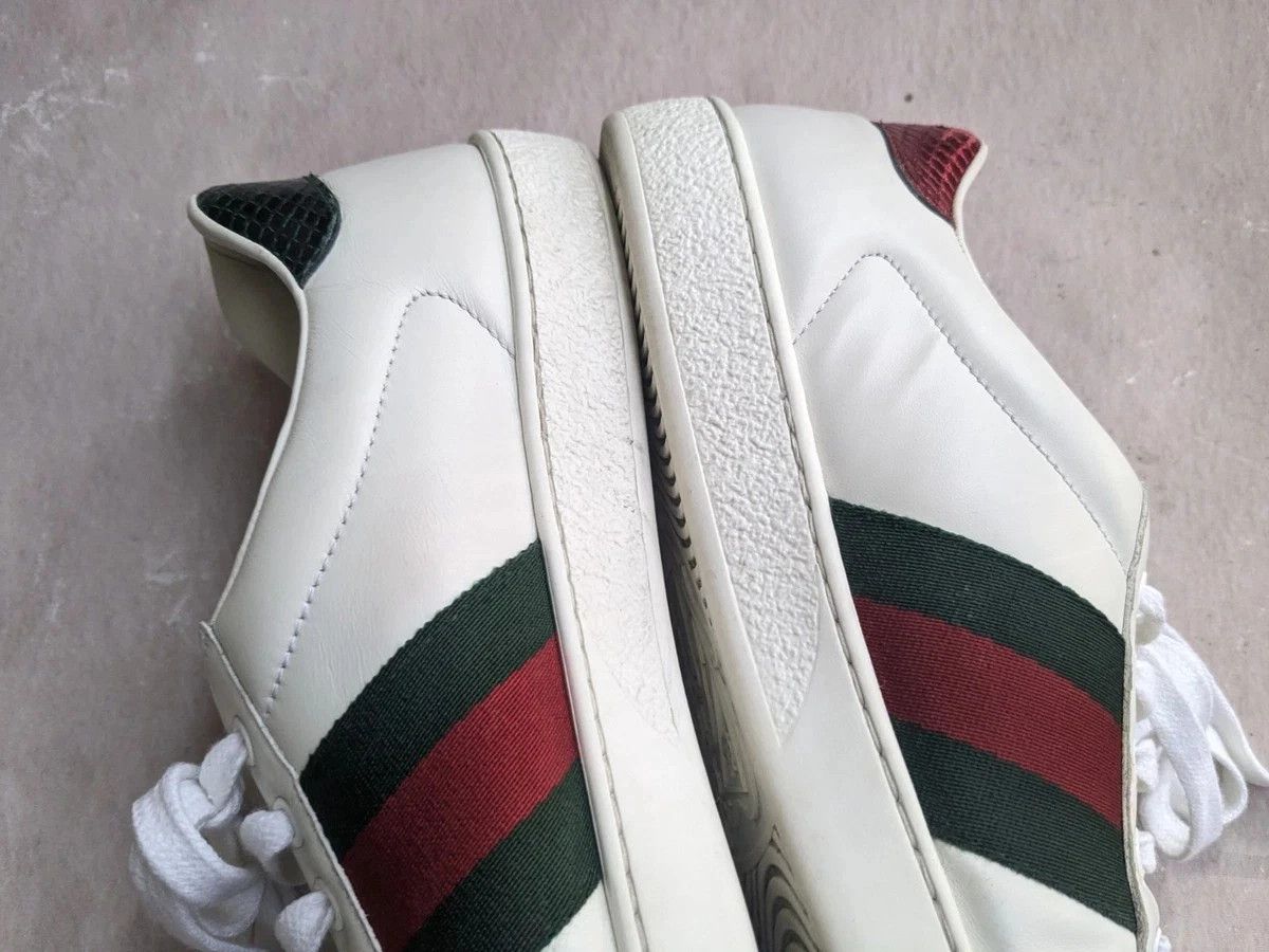 Gucci Gucci Ace Snake White 9 Leather Low Tops Size US 9 / EU 42 - 13 Thumbnail