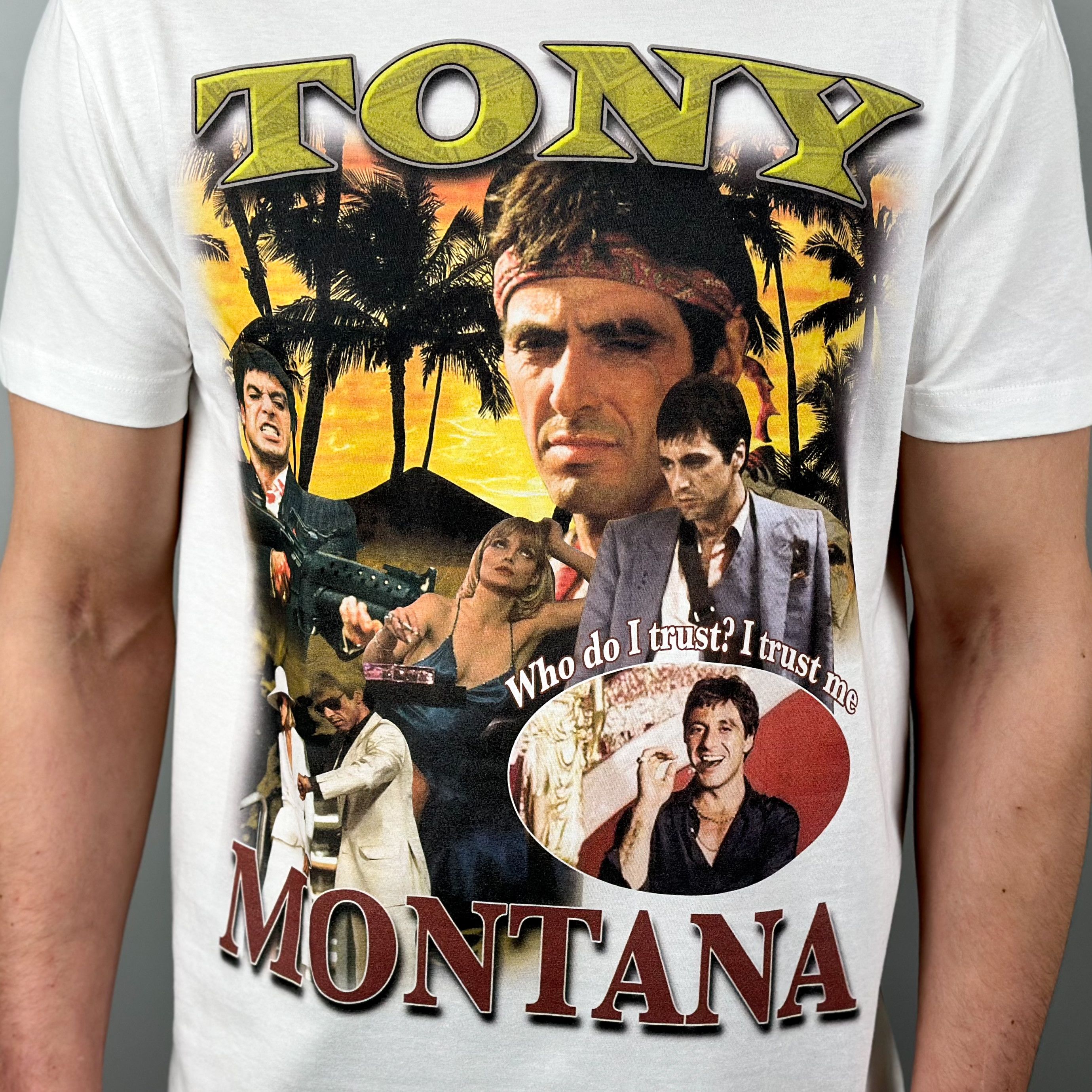 Expert Horror × Vintage Tony Montana Scarface Rap Tee T-Shirt Size US XL / EU 56 / 4 - 2 Thumbnail