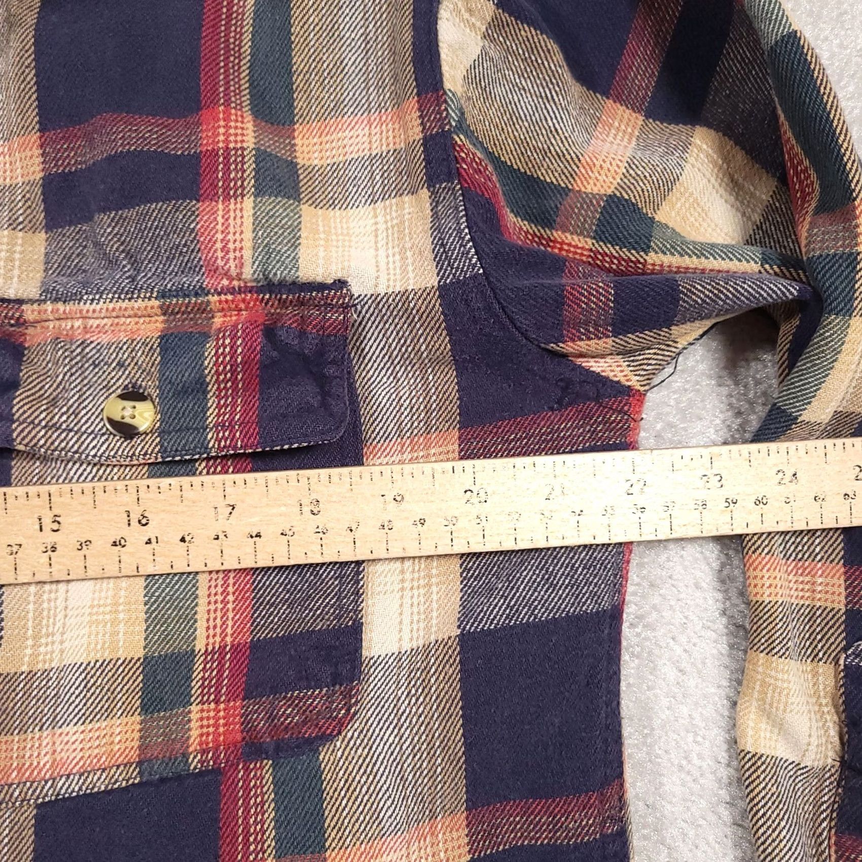 CO VINTAGE Sandy River Jeans Co Heavy Button Up Flannel Shacket Shirt Mens LT Tall Workwear Size US L / EU 52-54 / 3 - 7 Thumbnail