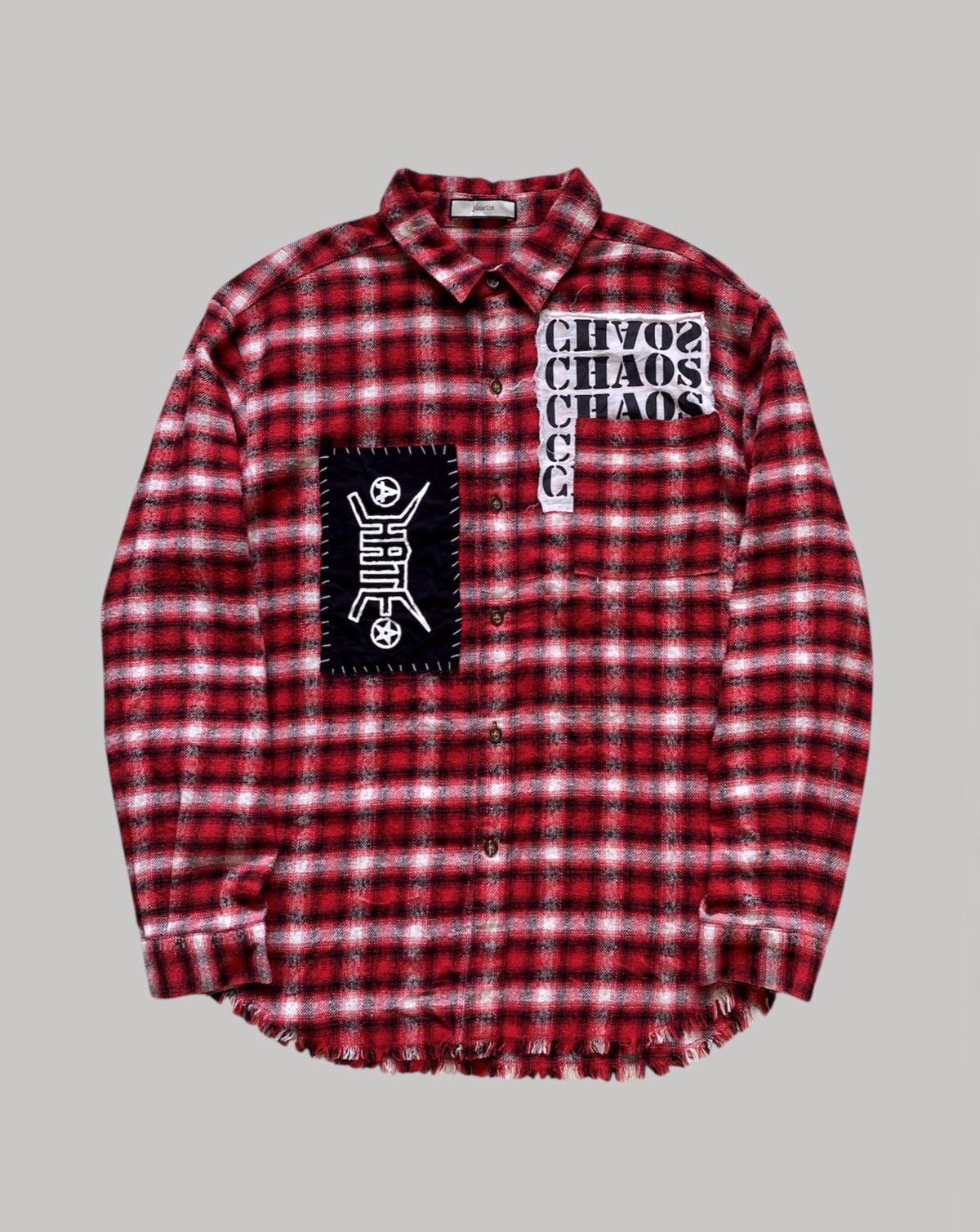 Designer × Japanese Brand Rare Jouetie- Mark Styler “Chaos-Hate-Jesus” Tartan Flannel Size US M / EU 48-50 / 2 - 1 Thumbnail