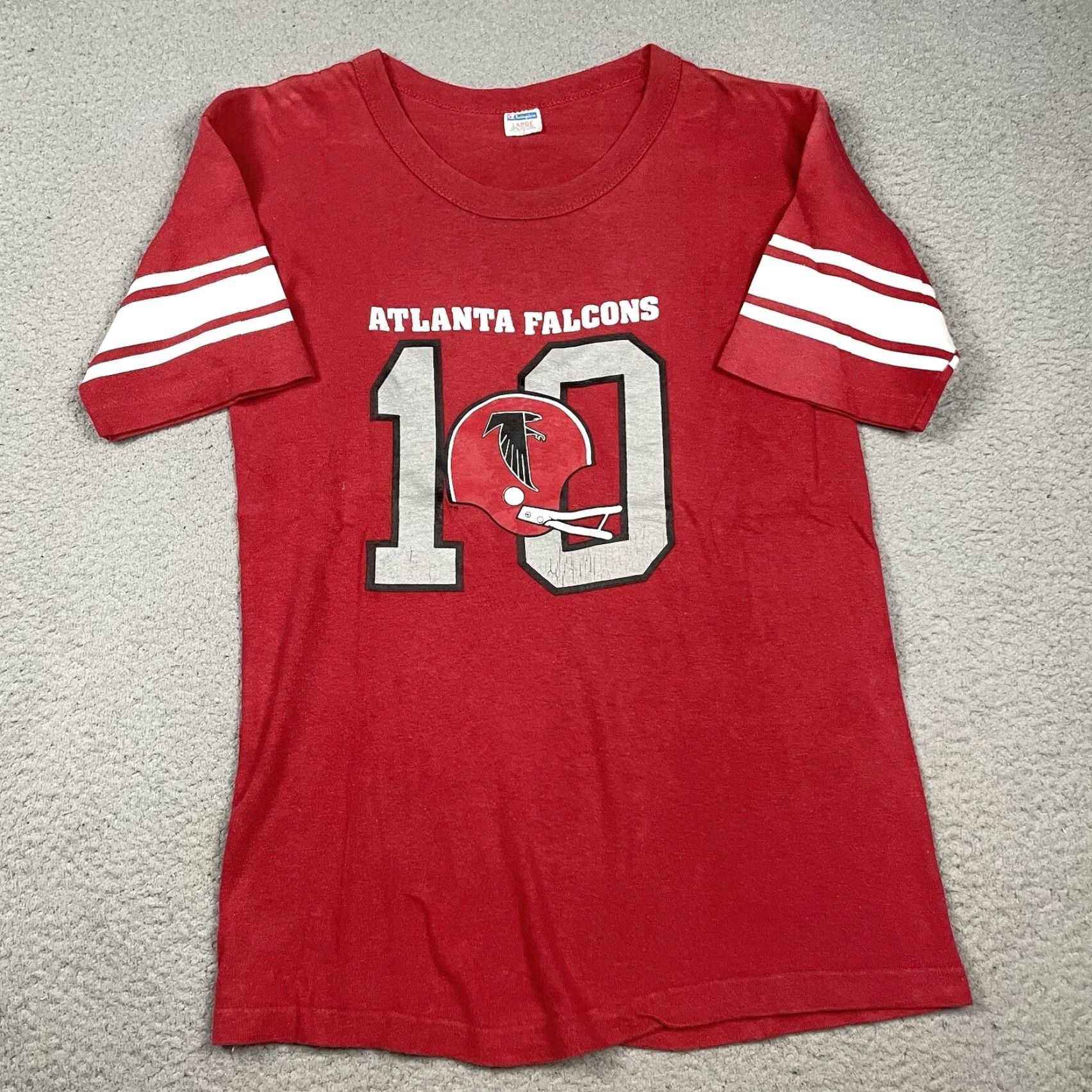 Champion VINTAGE Atlanta Falcons Champion T Shirt L Men Red 1970s Graphic Tee Sportswear/Beach Size US L / EU 52-54 / 3 - 4 Thumbnail