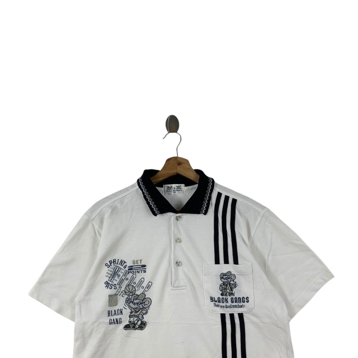 Vintage Vintage BLACK BROTHERS GANG Hip Hop Rap Polo Tee Shirt Top Size US M / EU 48-50 / 2 - 2 Thumbnail