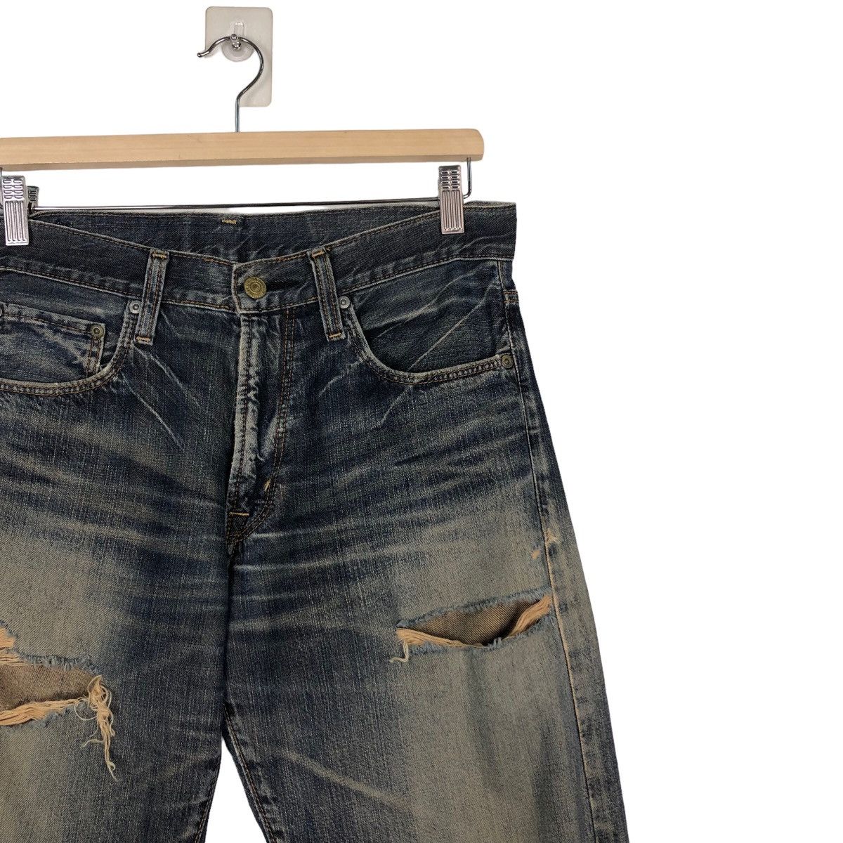 Hysteric Glamour 🔥Crack Evo Distressed Denim Jeans Biker Punk Style Size US 32 / EU 48 - 6 Thumbnail