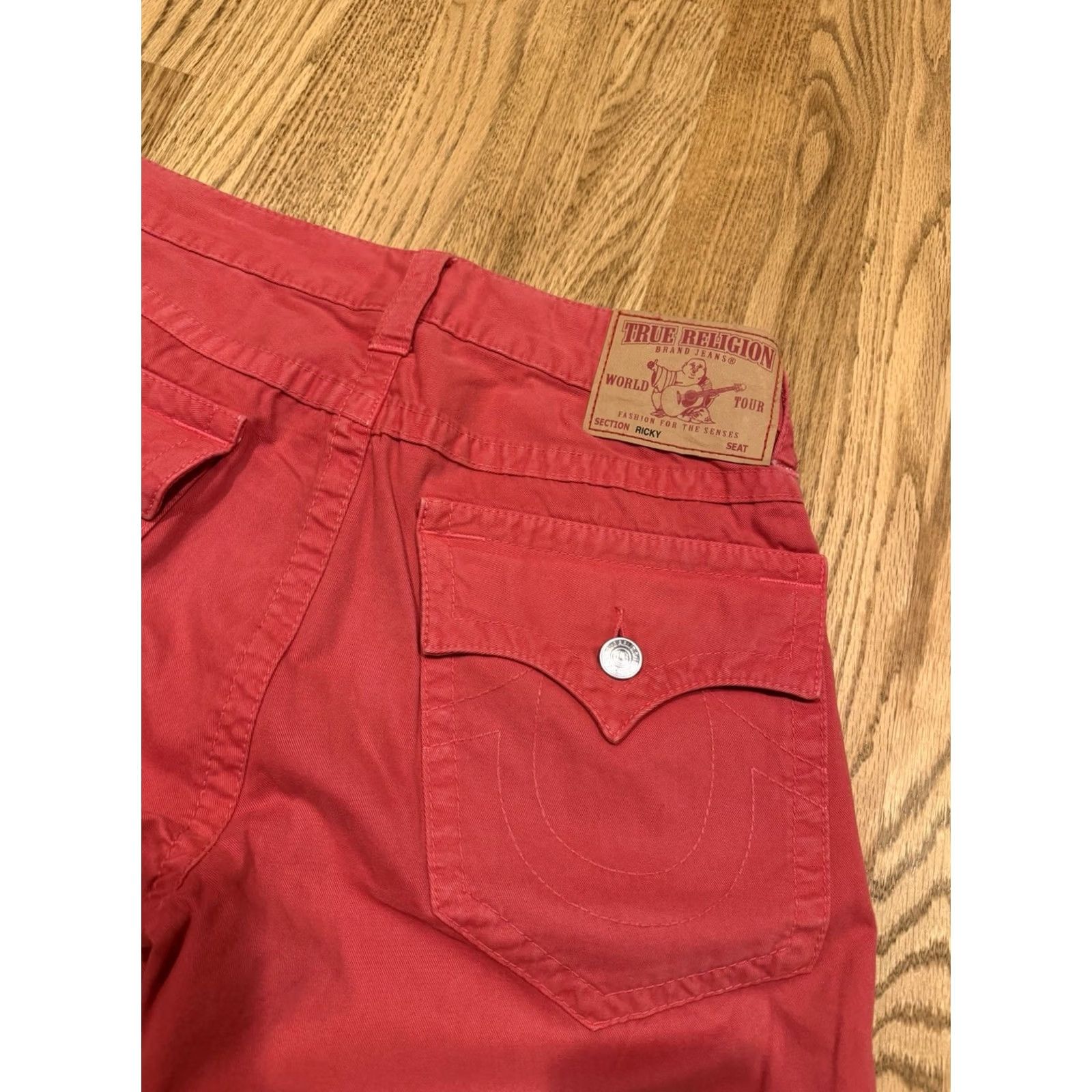 True Religion True Religion Ricky Jeans Mens 30x32 Pink Cotton 5-Pocket Straight Flap Pockets Hemmed 34 to 30 Hemmed Size US 30 / EU 46 - 3 Thumbnail