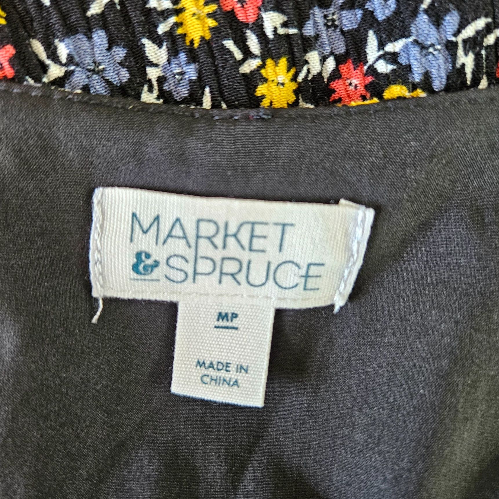 Market Market & Spruce Dress Womens Sz Medium Petite Black Red Floral 3/4 Sleeve V-Neck Size M / US 6-8 / IT 42-44 - 5 Thumbnail