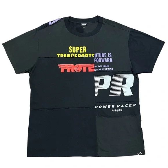 Diesel Wallace Patchwork Shirt XXLarge XXL 2XL Black