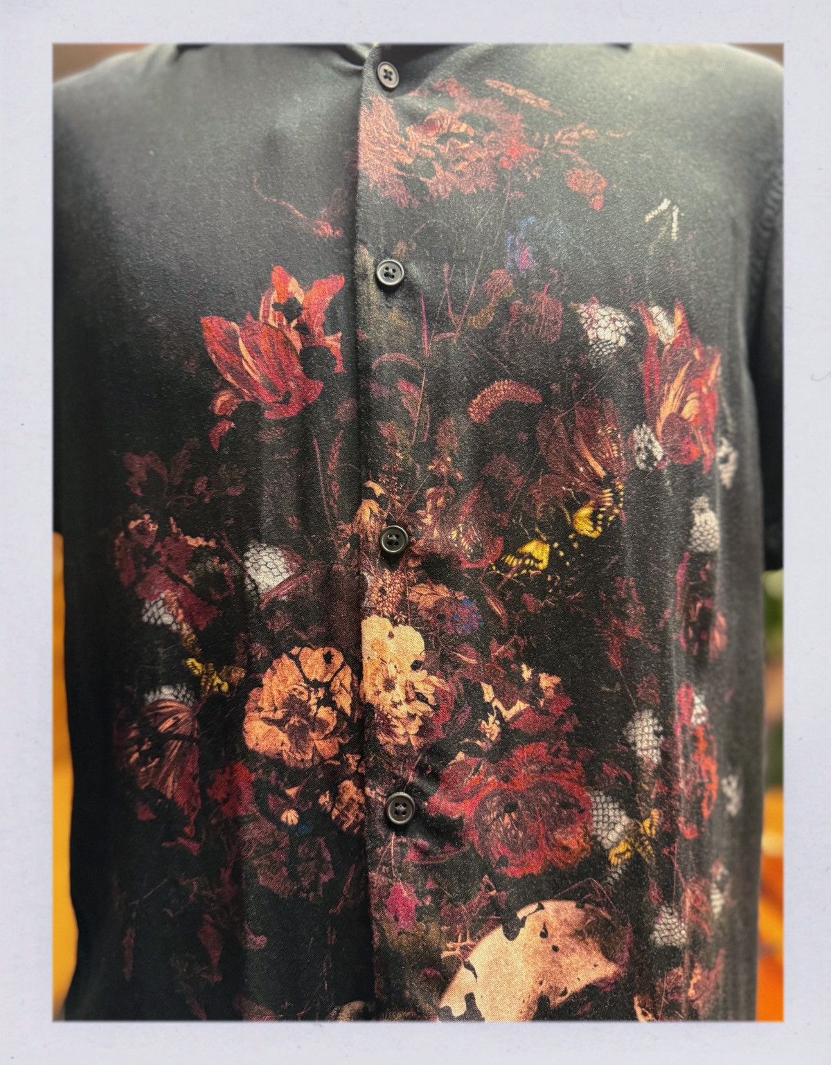 Topman Topman Black Floral Skull Button-Up Size US M / EU 48-50 / 2 - 2 Thumbnail