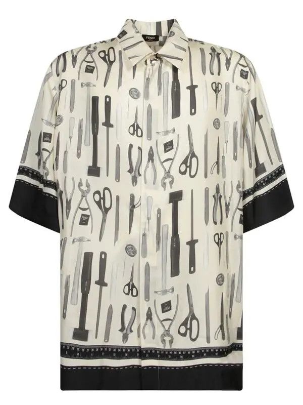 Fendi o1s1wg111225 Shirt in White Size US S / EU 44-46 / 1 - 1 Thumbnail