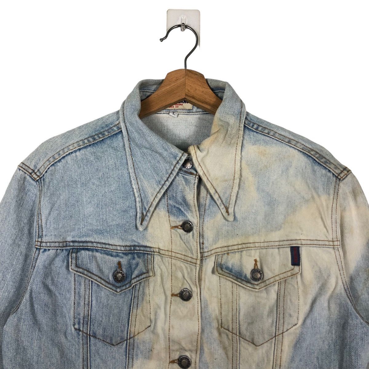 Guess 🔥90’s Cropped Biker Trucker Denim Jacket Guess USA AcidWash Size US L / EU 52-54 / 3 - 3 Thumbnail
