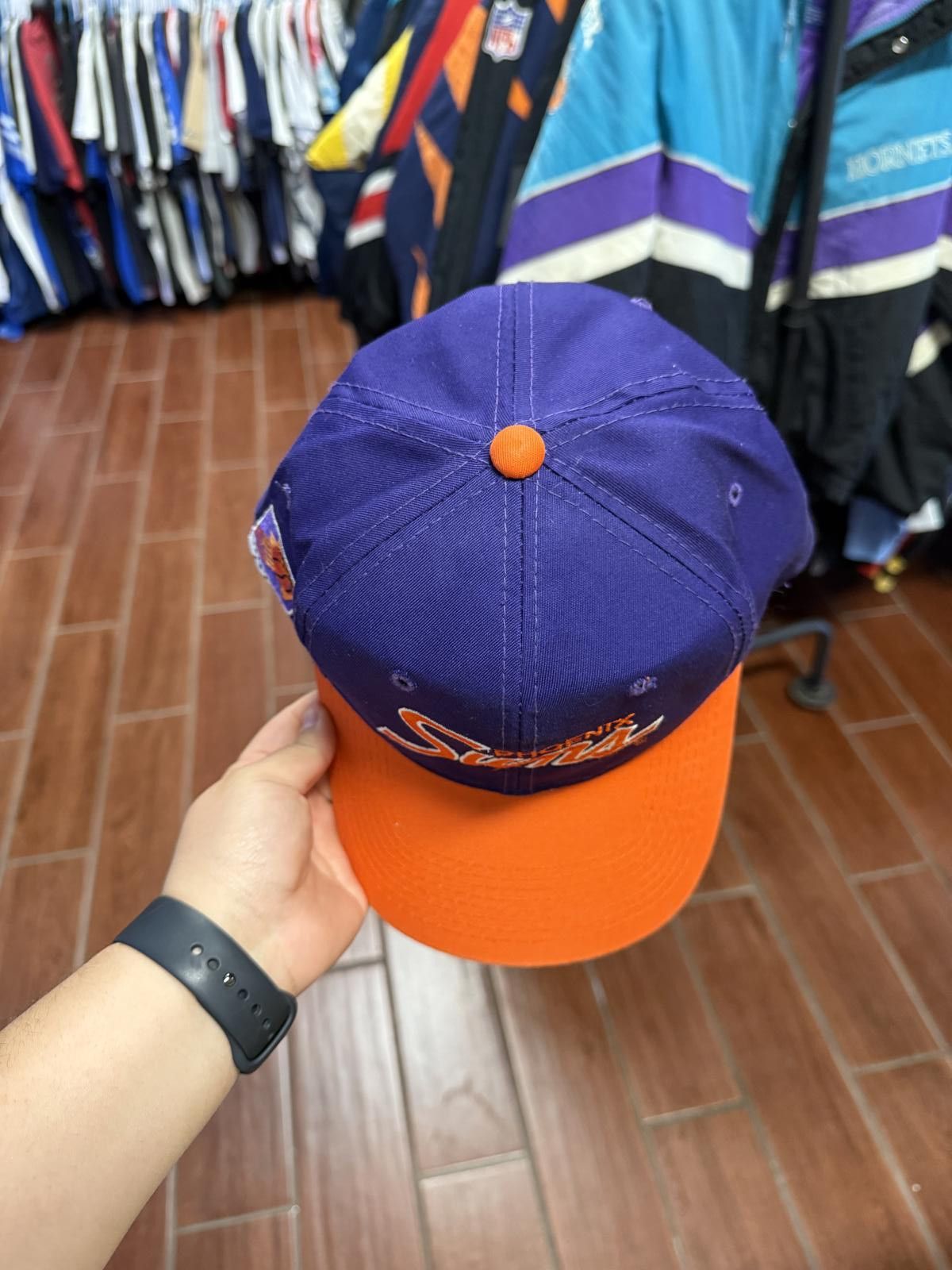 Sports Specialties 90's Vintage Phoenix Suns Double Line Script Snapback Hat Size ONE SIZE - 4 Thumbnail