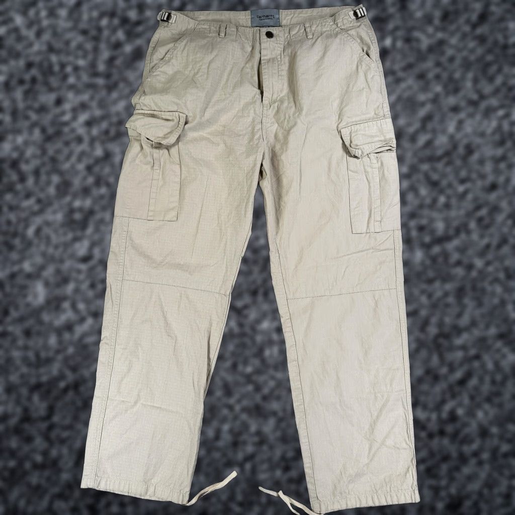 Carhartt Carhartt WIP Cargo Pants Mens XL Beige Ripstop Adjustable Waist Hiking Outdoor Size US 36 / EU 52 - 1 Thumbnail
