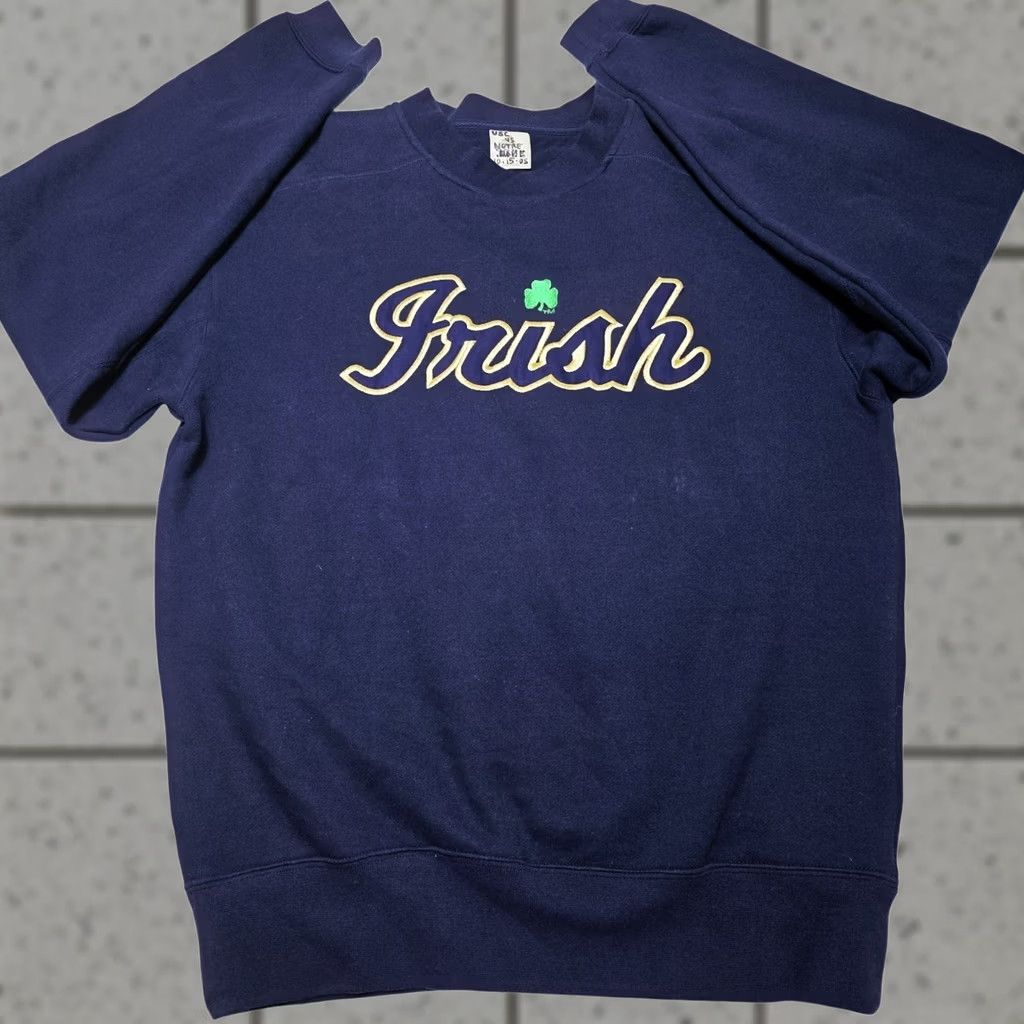 Adidas VINTAGE Notre Dame Fighting Irish Adidas Spellout Crewneck Men's Small Blue Heavyweight Crew Neck Pullover Sweatshirt Long Sleeve Size US S / EU 44-46 / 1 - 1 Thumbnail