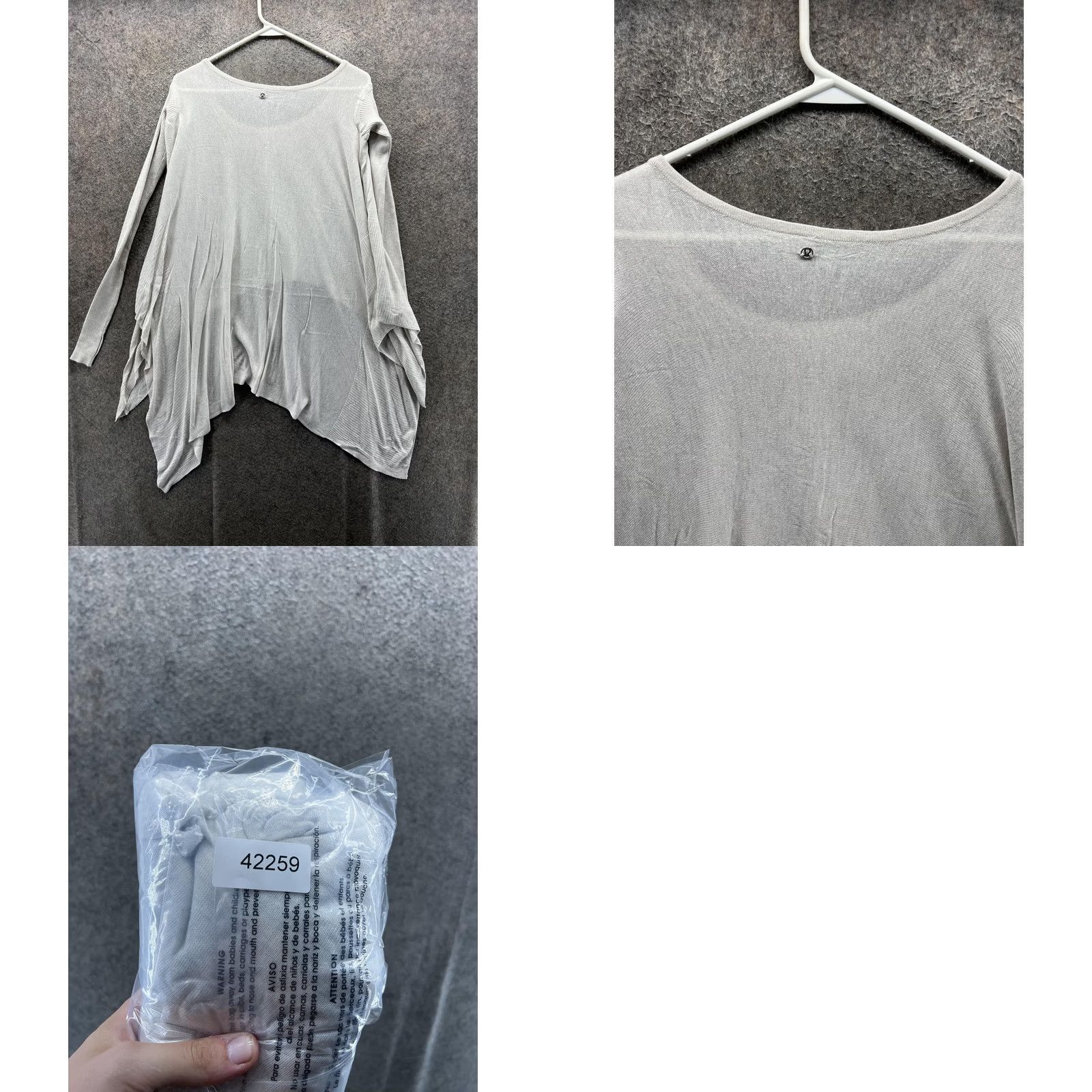 Lululemon Lululemon Shirt Womens Small Gray Long Sleeve Scoop Neck Lightweight Yoga Top Size S / US 4 / IT 40 - 8 Thumbnail