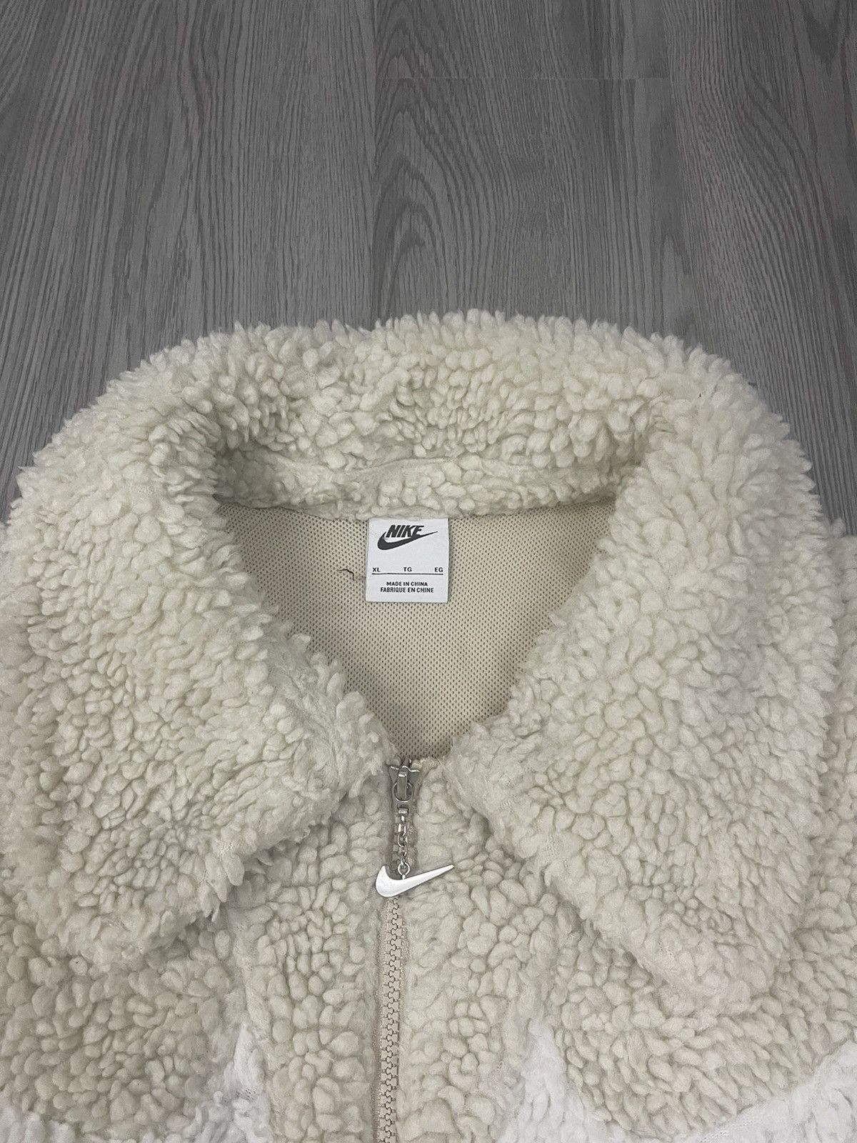 Nike Sherpa Chest Swoosh Cropped Jacket Size XL / US 12-14 / IT 48-50 - 4 Thumbnail