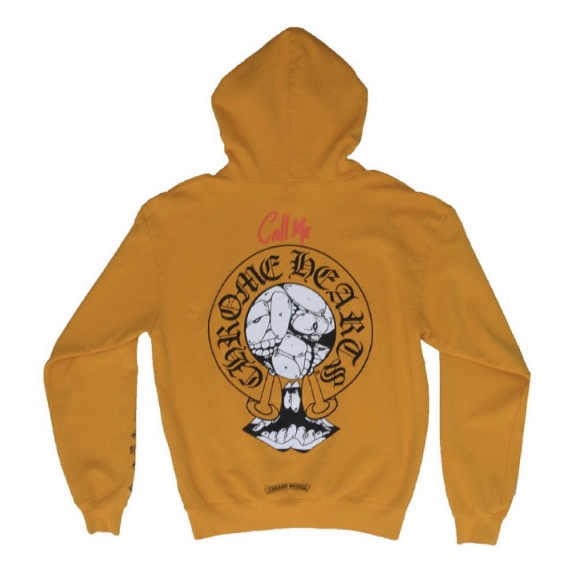 image of Chrome Hearts Matty Boy Call Me Hoodie in Yellow, Women's (Size XS)