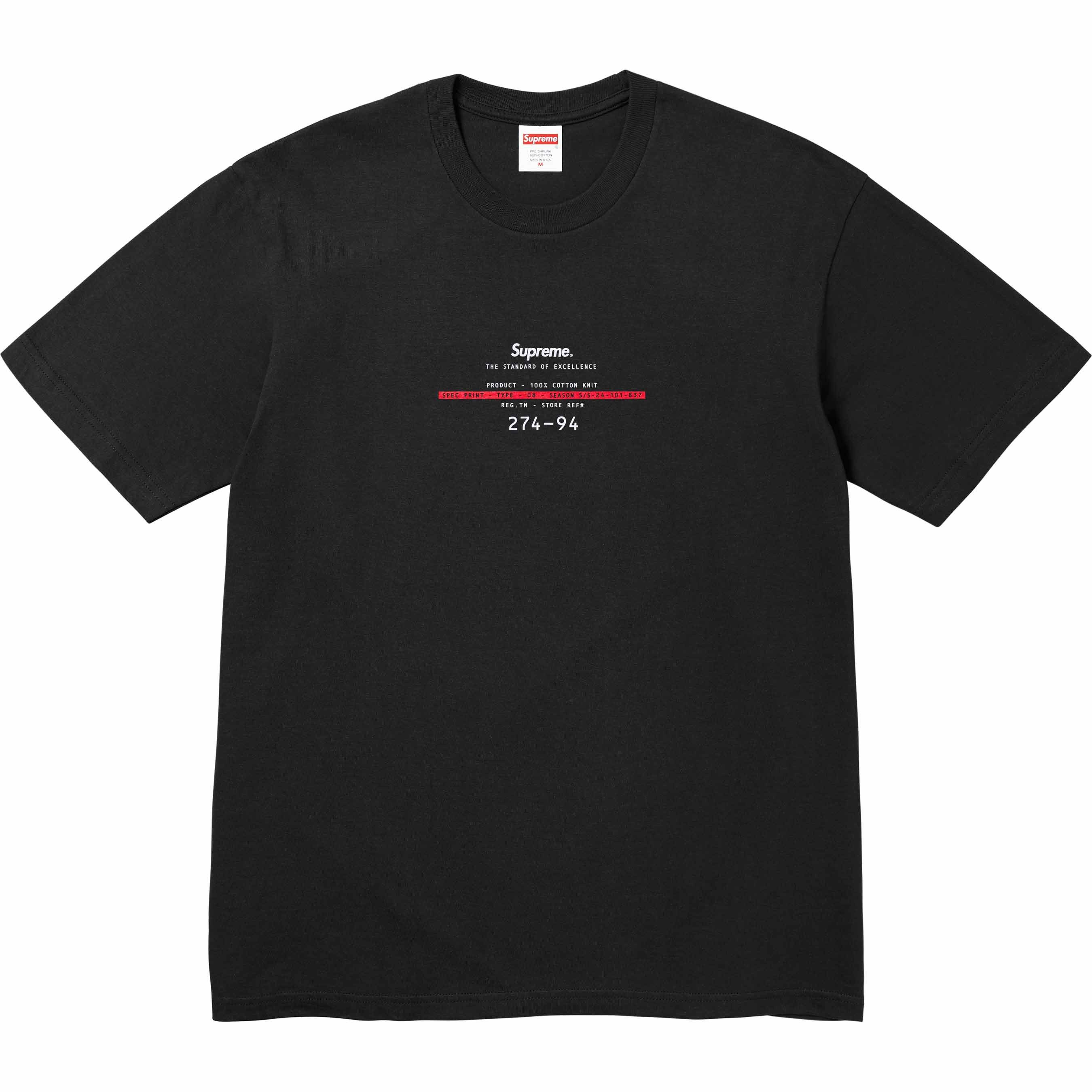Supreme Supreme Standard Tee - Black - M - SS24 Size US M / EU 48-50 / 2 - 1 Thumbnail