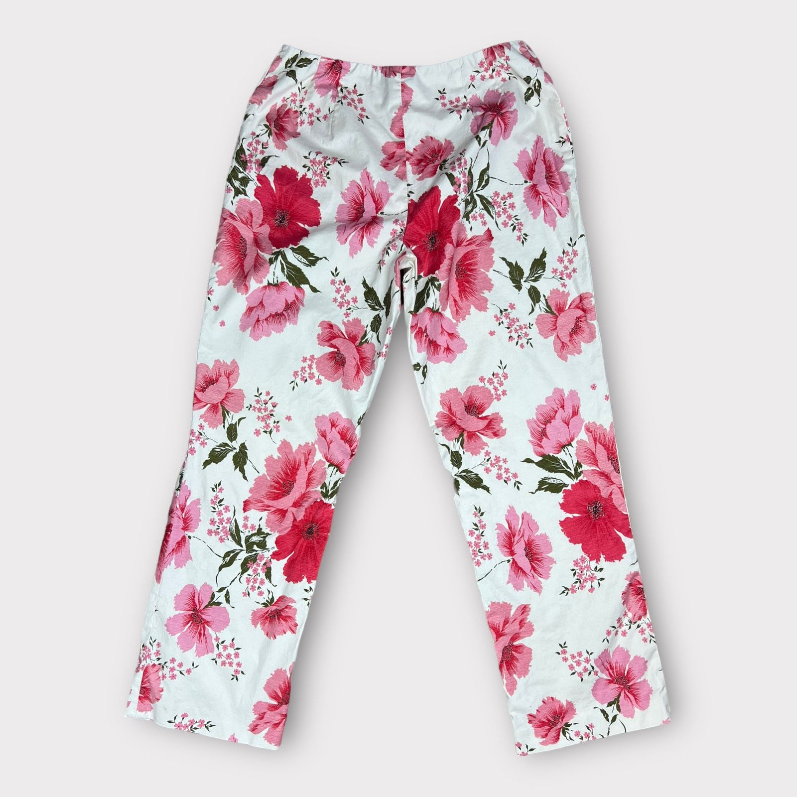 Loft Ann Taylor LOFT Floral Vintage Pants Pink Cream | 6 Size 28" / US 6 / IT 42 - 6 Thumbnail